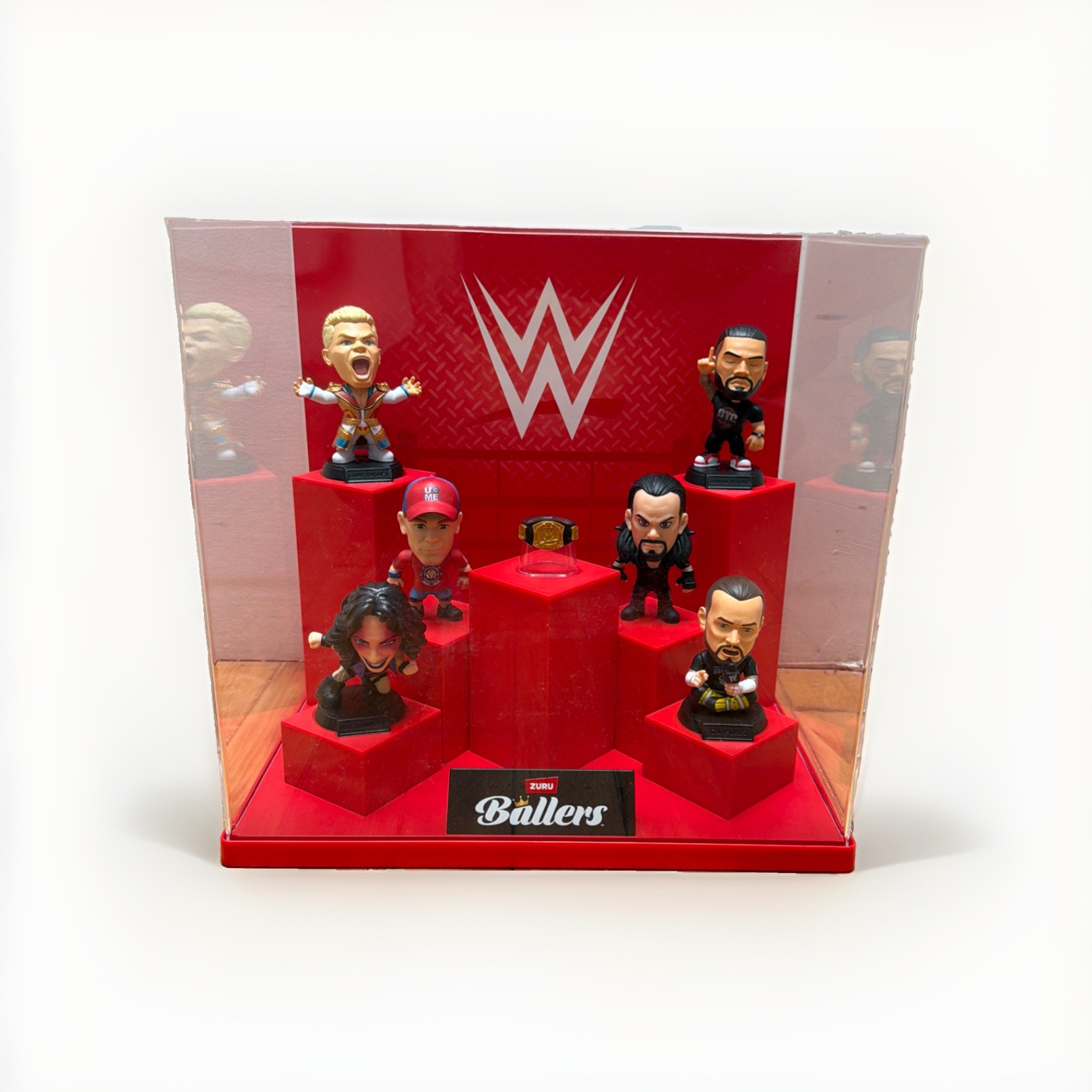 Zuru Ballers 2026 WWE Display Case with 4 RARE, 6 total, & Title Belt Zuru Ballers 2026 WWE Display Case with 4 RARE, 6 total, & Title Belt