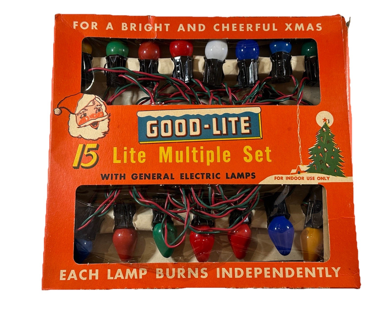 Good Lite Strings Set of 15 Christmas Lights Indoor Vintage