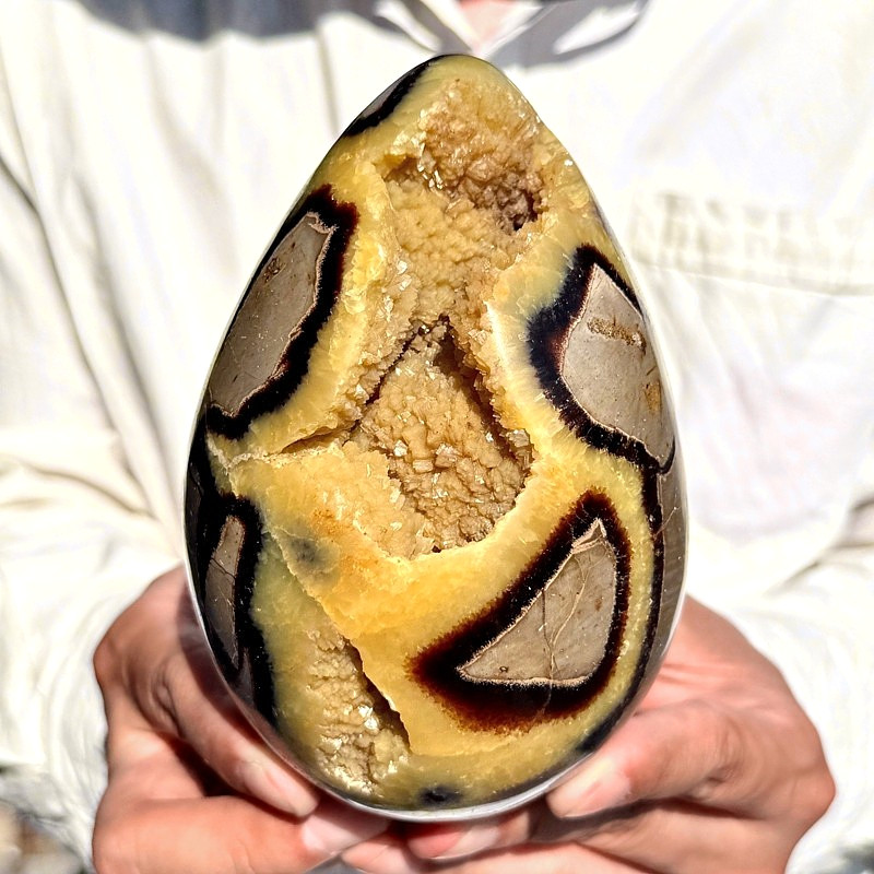 3.42LB Natural yellow turtle-back crystal cave quartz crystal mineral specimen