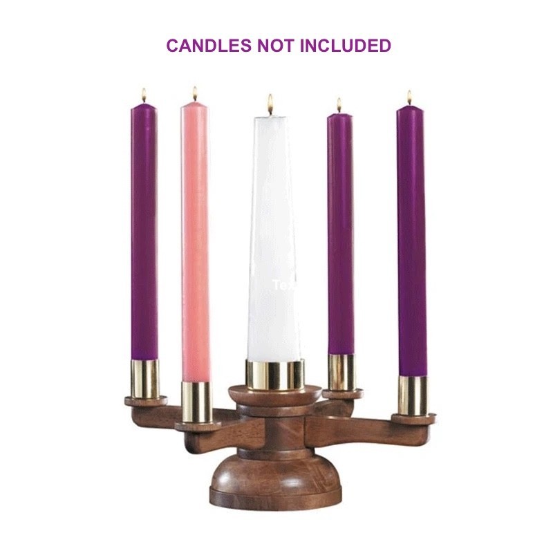 Wood Tabletop Advent Wreath Candle Holder, 5\