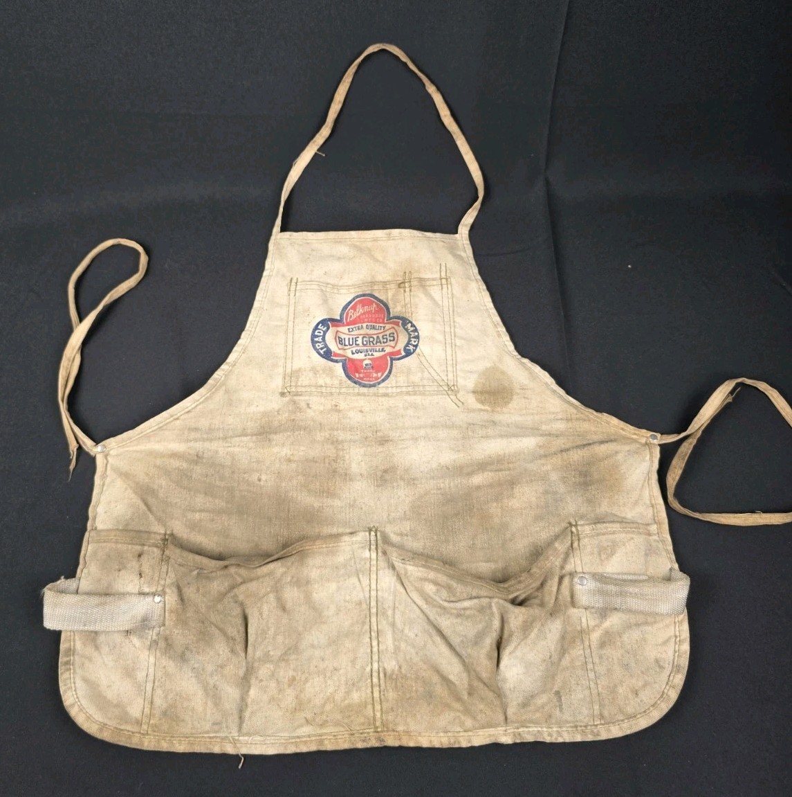 Vintage Belknap Hardware Cotton Apron Tool/Nail Pouch Blue Grass Louisville, KY