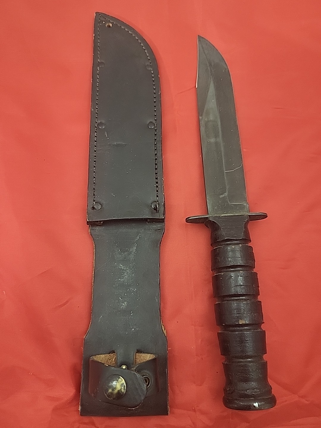 US CAMILLUS Mark 2 MK2 Military Fighting Combat Knife, W/Leather Sheath US CAMILLUS Mark 2 MK2 Military Fighting Combat Knife, W/Leather Sheath