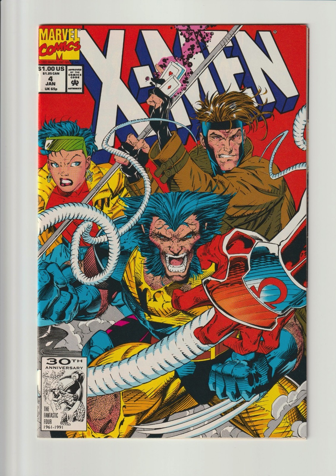 X-MEN #4 NM+ 9.6 (DIRECT EDITION) 1ST APP. OF OMEGA RED JIM LEE COVER 1992
