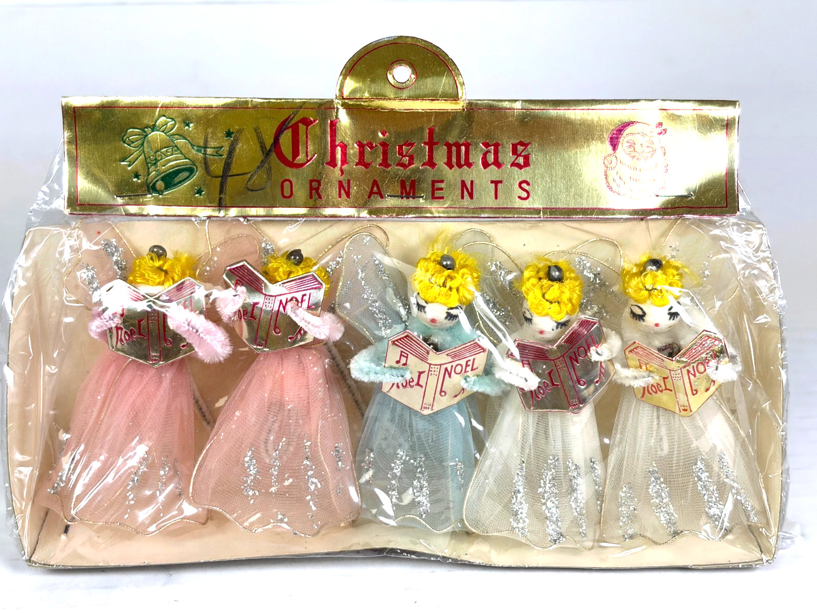 Vintage MCM 1950-60 Tulle Angel Noel Choir Christmas Ornaments - BRAND NEW Vintage MCM 1950-60 Tulle Angel Noel Choir Christmas Ornaments - BRAND NEW