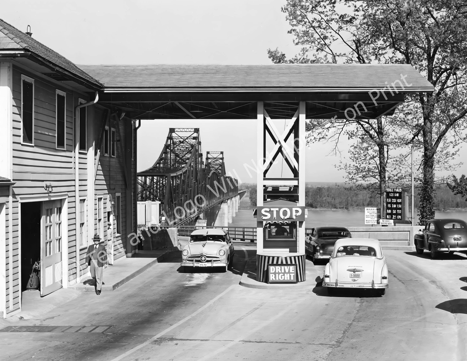 1951 Toll Booth to Vicksburg Bridge, Vicksburg, Mississippi Old Photo Reprint 1951 Toll Booth to Vicksburg Bridge, Vicksburg, Mississippi Old Photo Reprint