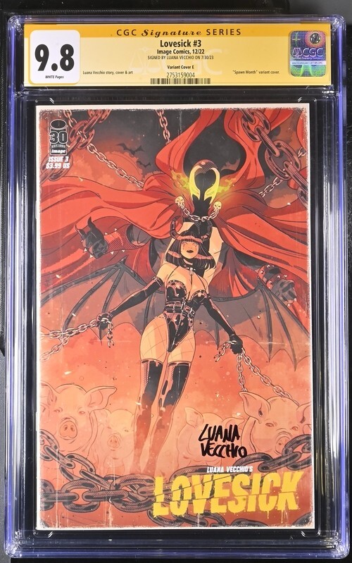 Lovesick #3 Variant Cover 3 Image Comics CGC SS 9.8 NM/Mint Signed Luana Vecchio