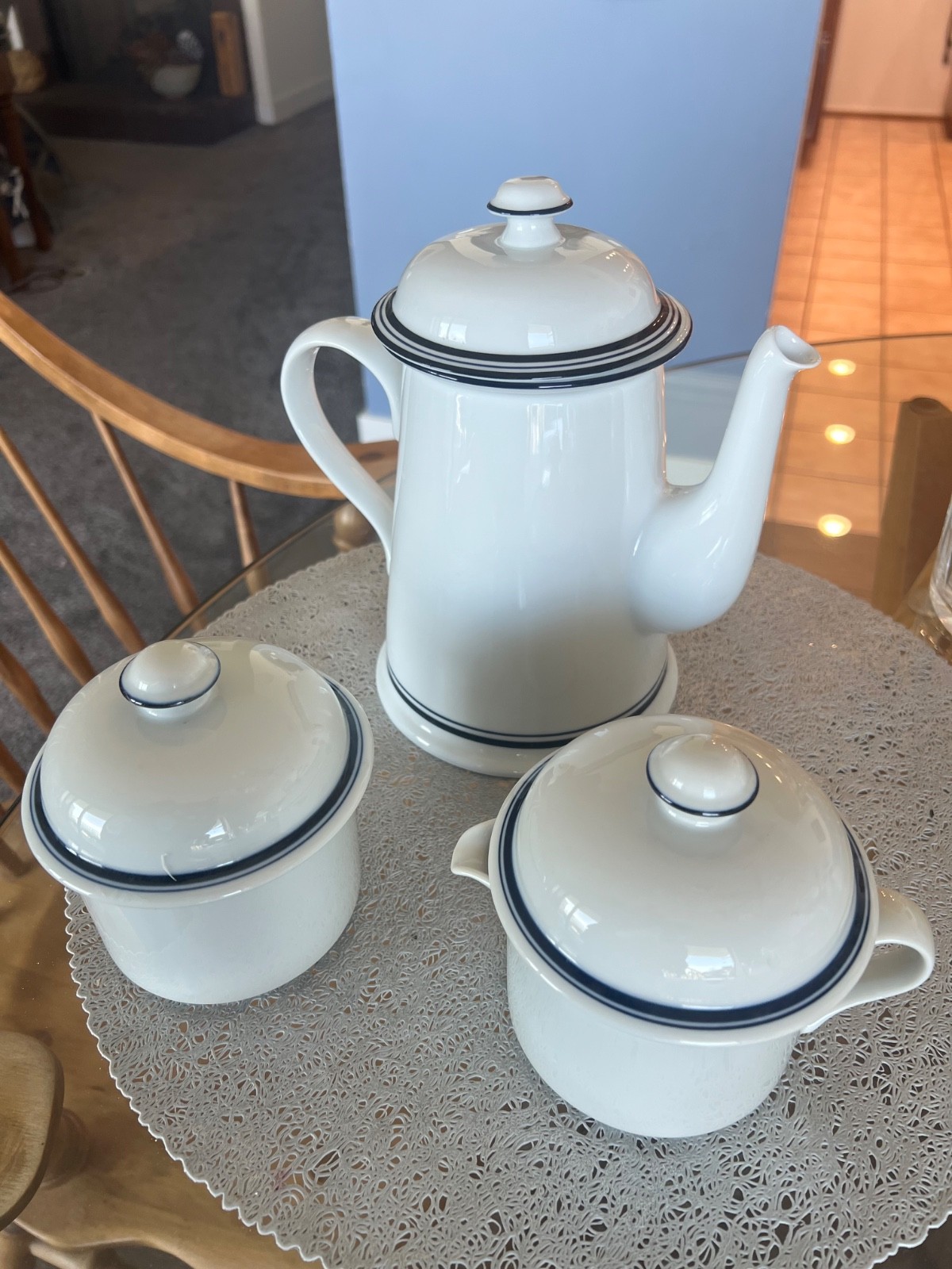 Dansk Bistro Christianshavn Coffee Pot 3-Piece Set - Rare From Portugal