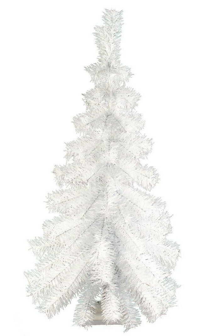 3FT White Hanging Wall Christmas Tree Classic White Tinsel Tree Lays Flat - 36'' 3FT White Hanging Wall Christmas Tree Classic White Tinsel Tree Lays Flat - 36''