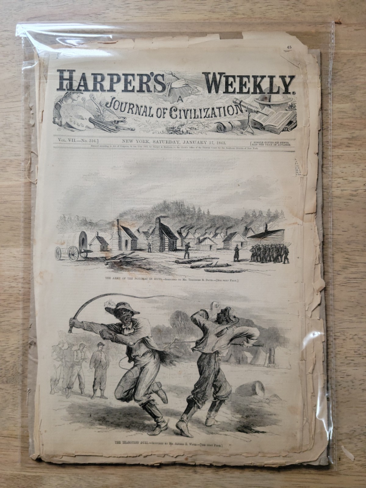 1863 Harper’s Weekly AUTHENTIC January 17 Issue – COMPLETE- Civil War Gettysburg