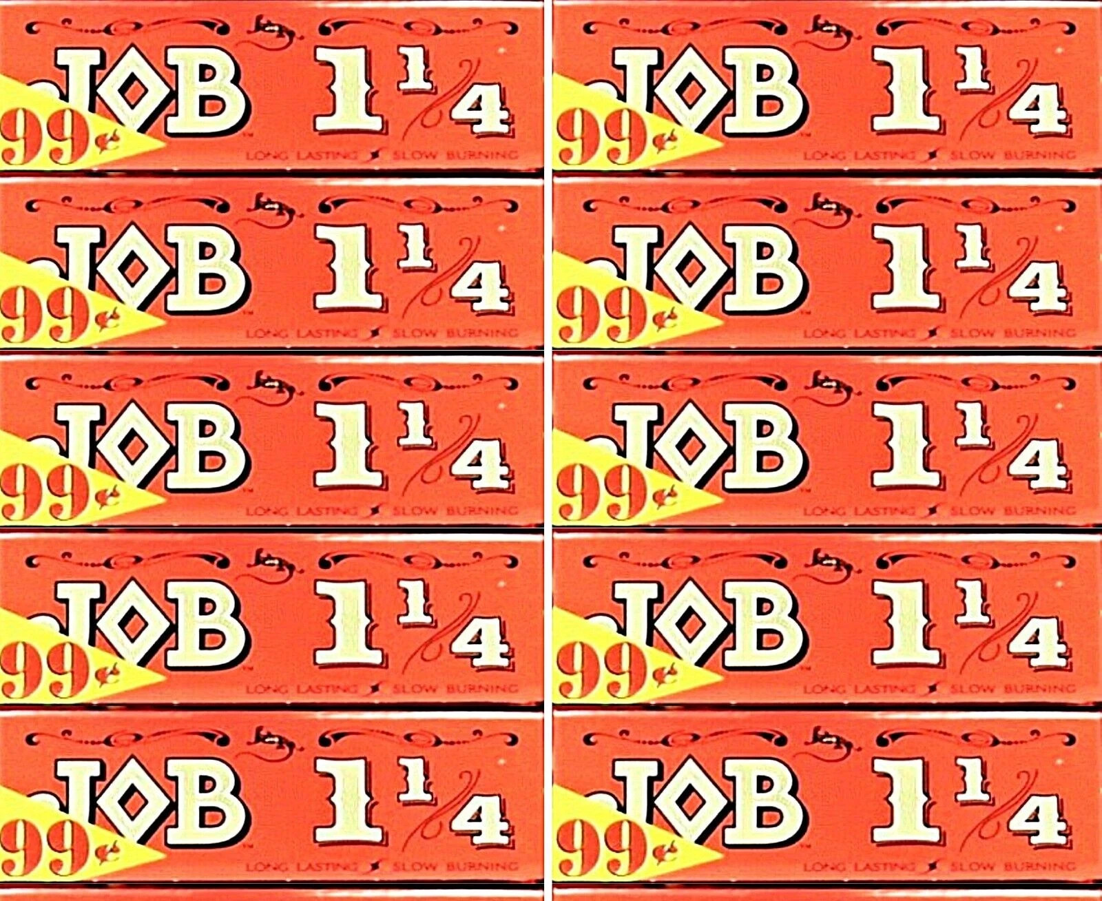 10x Job 1 1/4 Rolling Papers Orange Red 100% Authentic *Great Price*USA Shipped* 10x Job 1 1/4 Rolling Papers Orange Red 100% Authentic *Great Price*USA Shipped*
