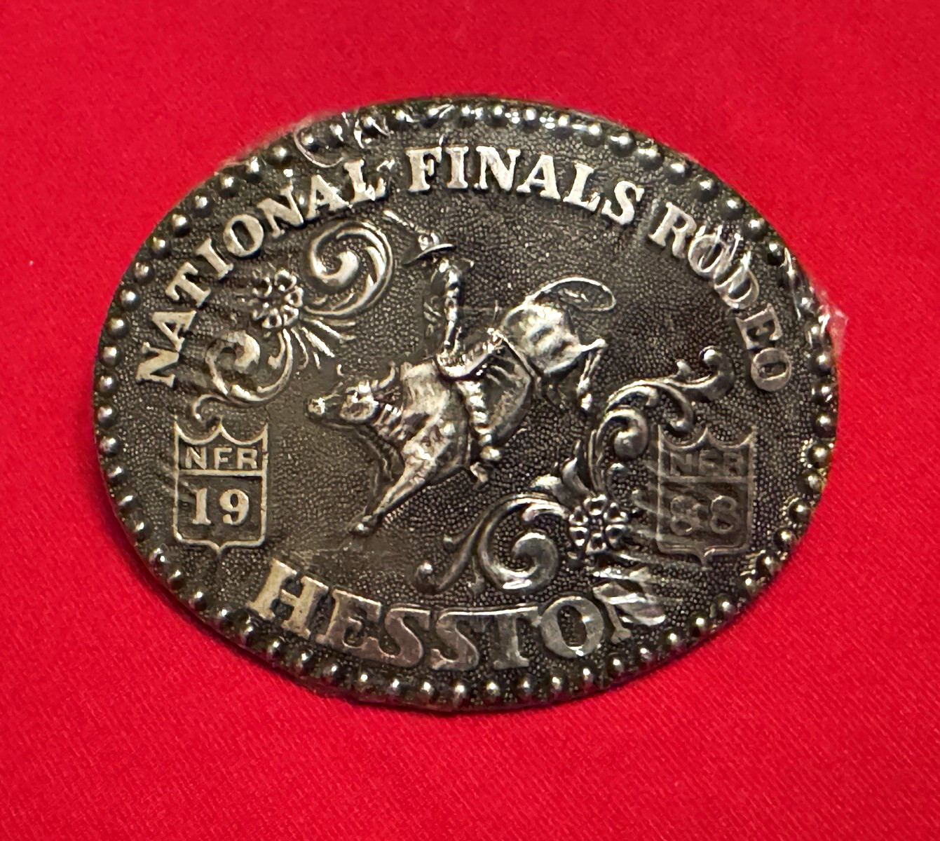 NFR 1988 Hesston National Finals Rodeo Belt Buckle - Vintage NOS
