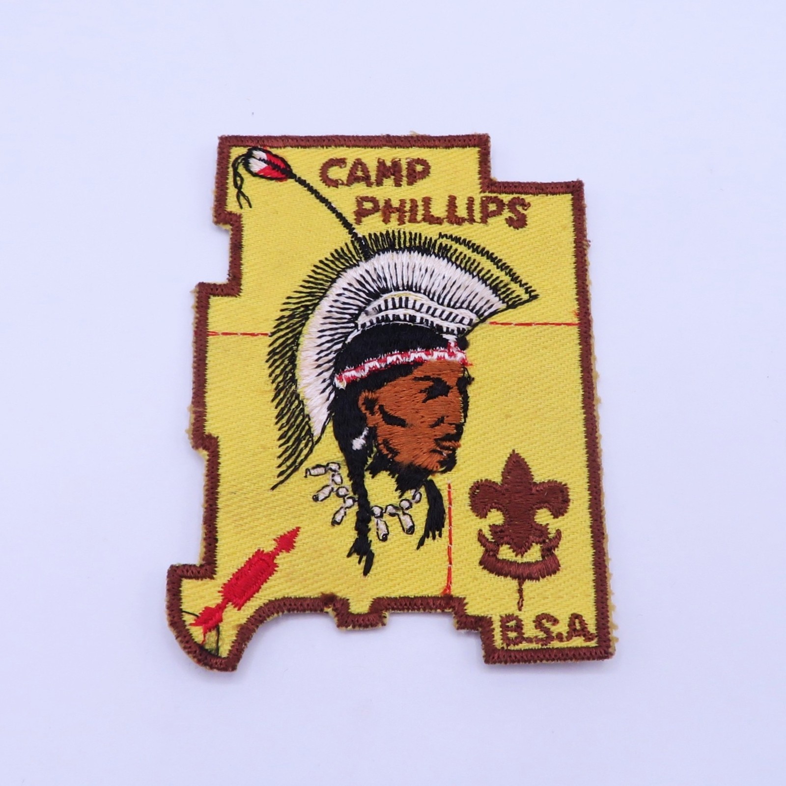 Vtg 1950s CAMP PHILLIPS Boy Scout Patch BSA Twill Gauze Back Chippewa Valley WI