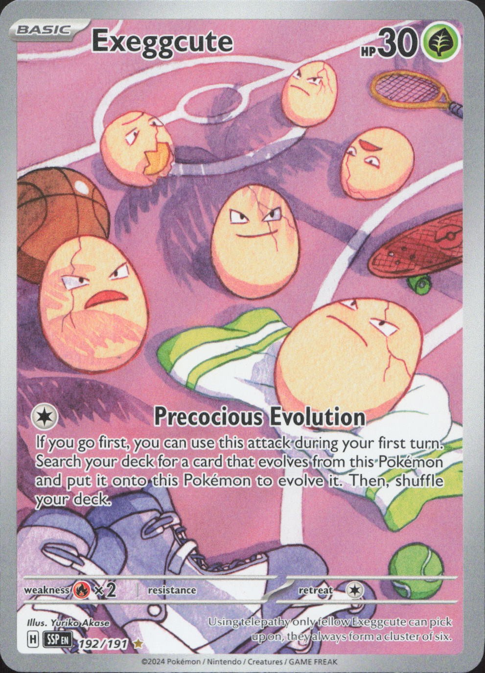 Pokemon Exeggcute 192/191 Illustration Rare Surging Sparks Holo Near Mint