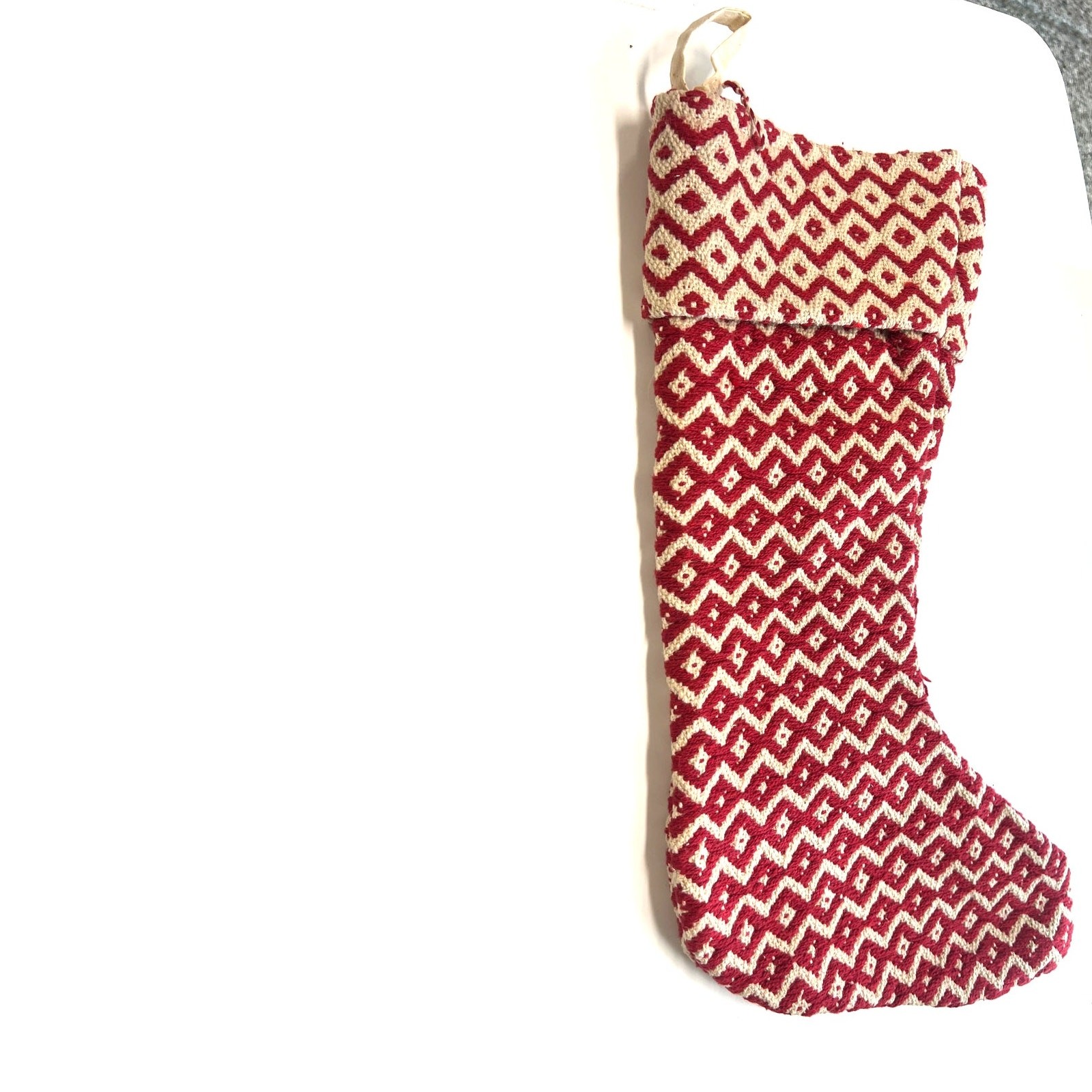 JINGLES & Joy Christmas Stocking Woven Fabric Holiday 18\