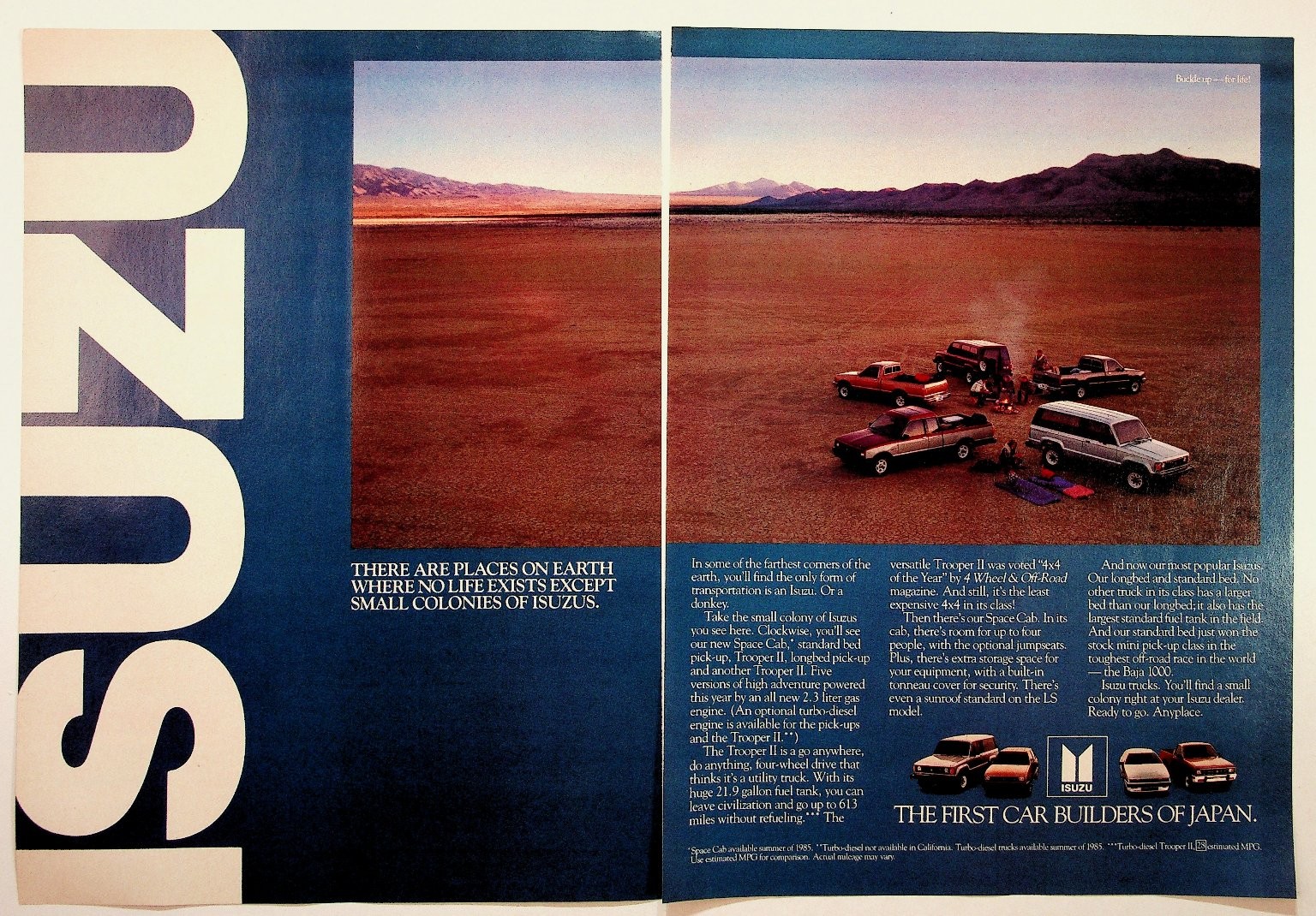 1985 Isuzu Trooper II Space Cab Pick-up Vintage Magazine Ad Ephemera 1985 Isuzu Trooper II Space Cab Pick-up Vintage Magazine Ad Ephemera