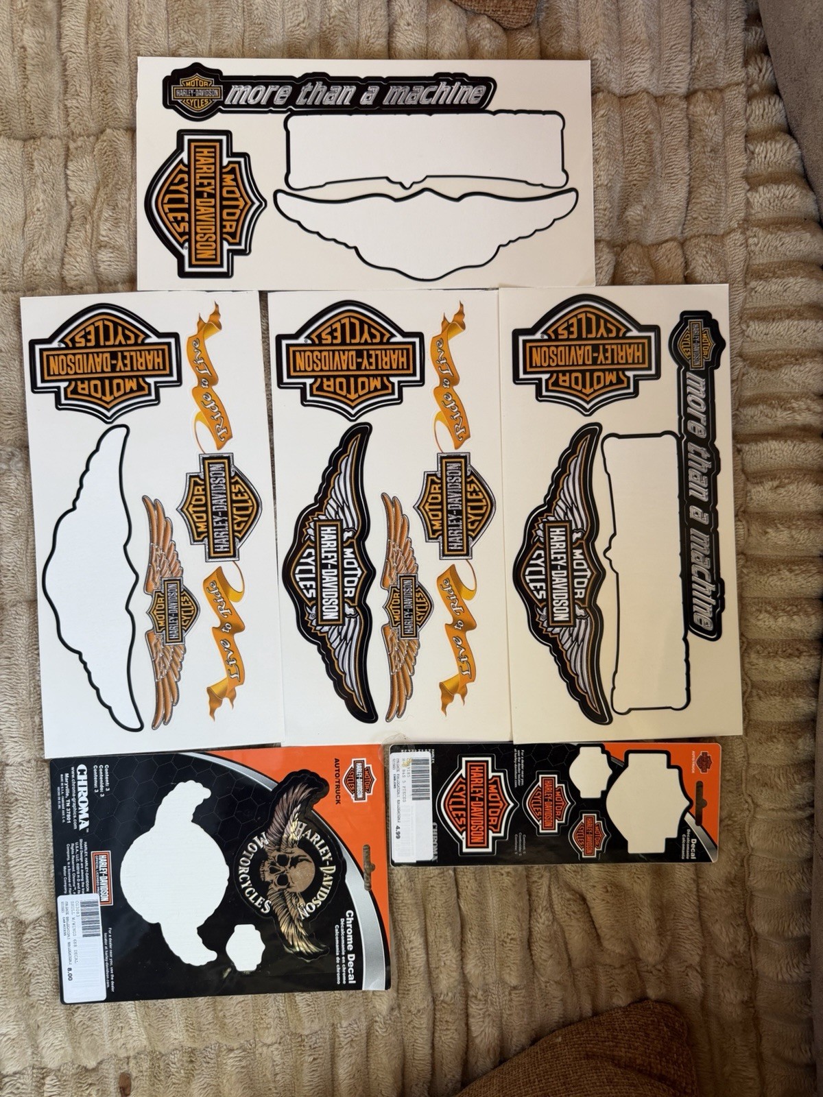 Vintage Harley-Davidson Decal Sticker Lot NOS Bar & Shield Winged Eagle Chrome