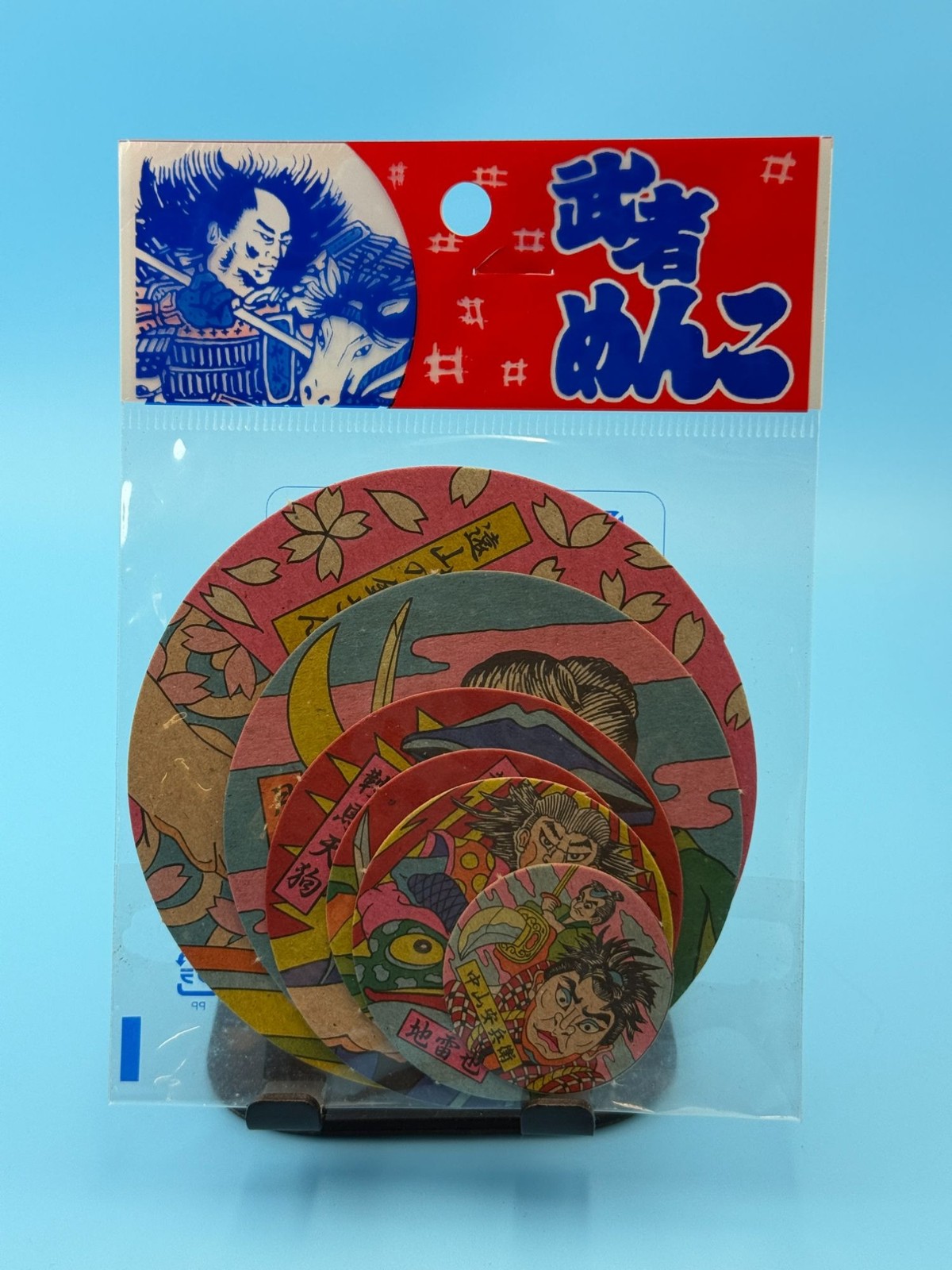 Japanese Musha Menko Samurai Warrior 6 Card Set Japan Round Game Sealed