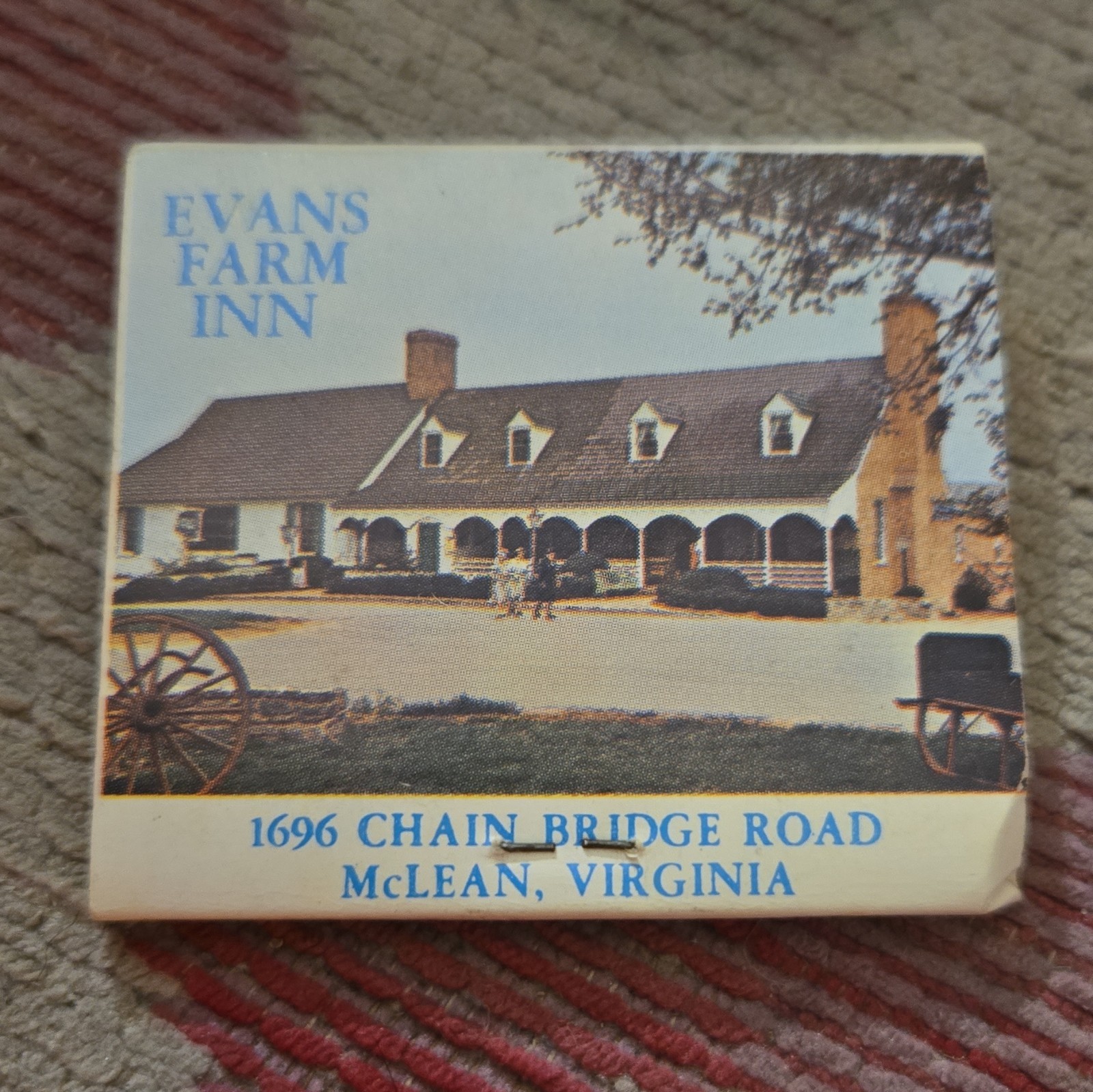 Vintage Evans Farm Inn Matchbook McLean, Virginia Matches Collectibles 