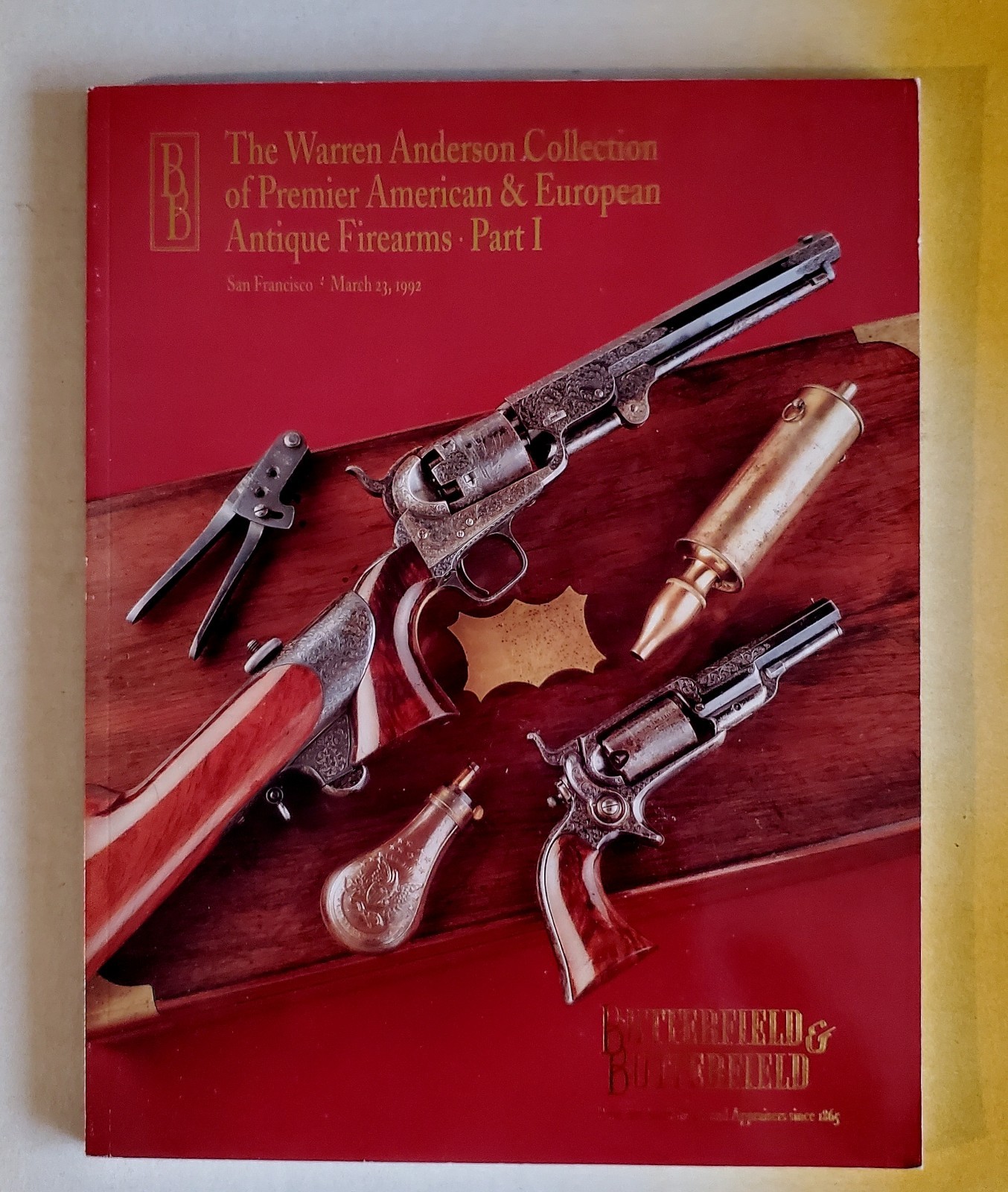 BUTTERFIELD & BUTTERFIELD AUCTION CATALOG MARCH 1992. ANTIQUE FIREARMS. NEW