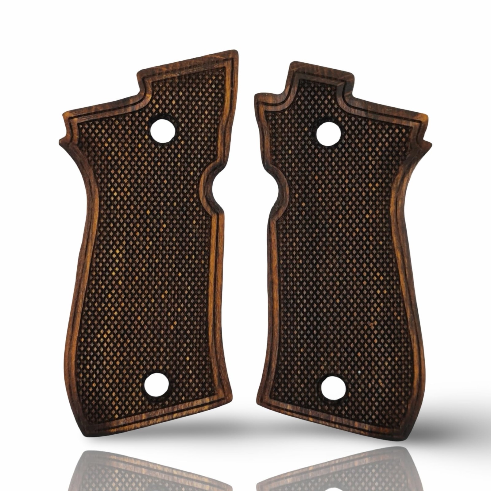Zib Grips for Beretta F81/F84 Real Wood Checkered Brown Durable Comfortable Zib Grips for Beretta F81/F84 Real Wood Checkered Brown Durable Comfortable