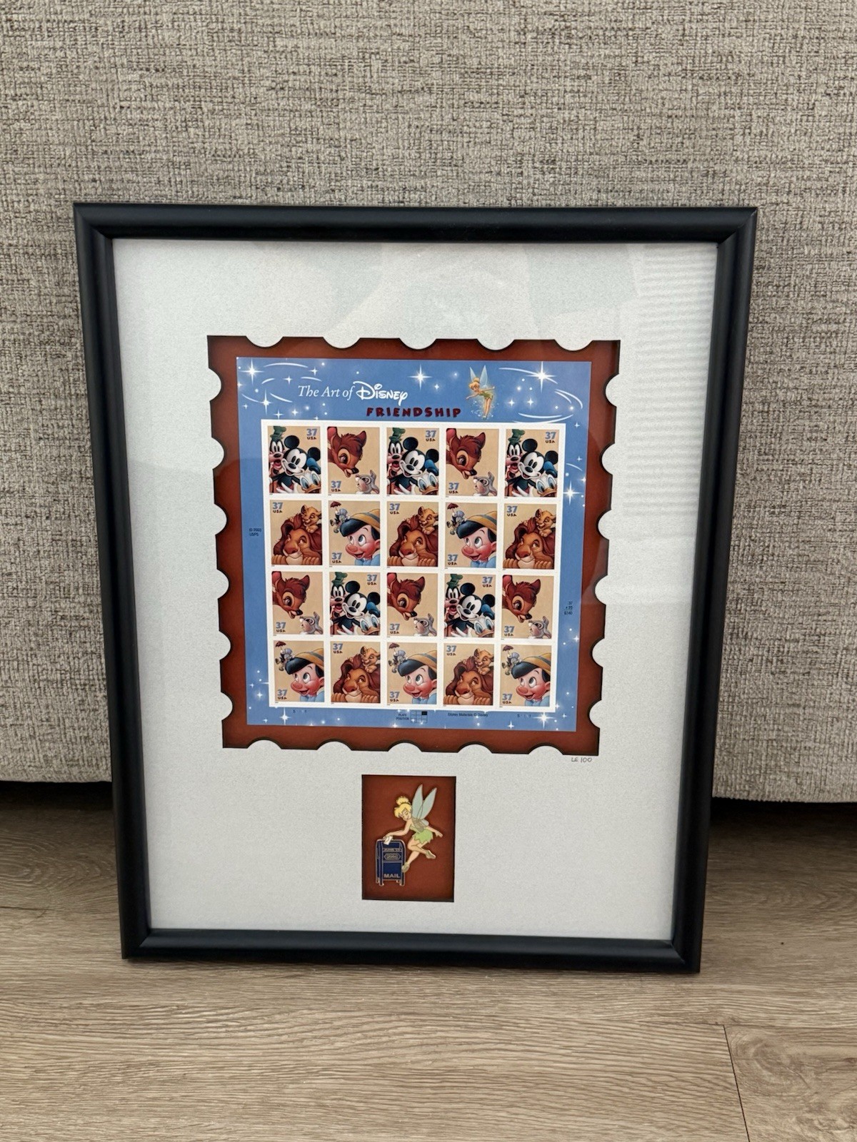 Tinker Bell Disney Friendship Stamp and Pin Framed Set