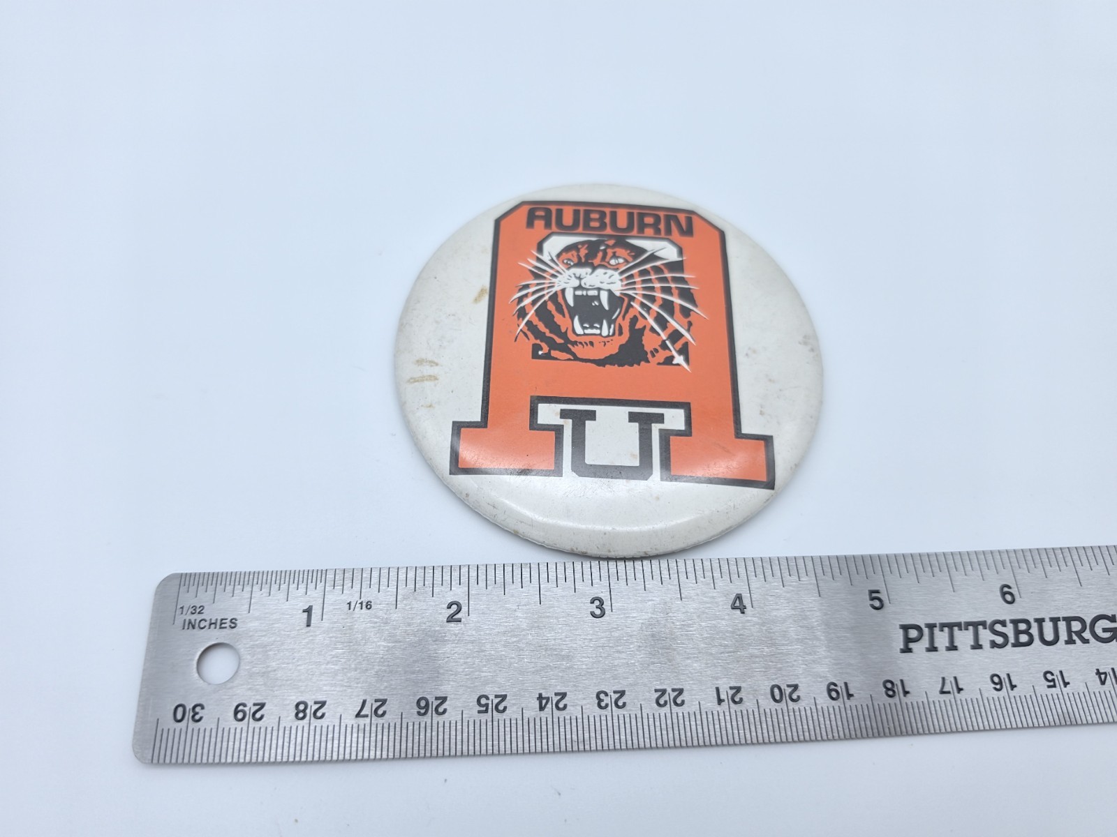 Vintage Auburn Tigers AU Logo Pinback Button College Football Vintage Auburn Tigers AU Logo Pinback Button College Football