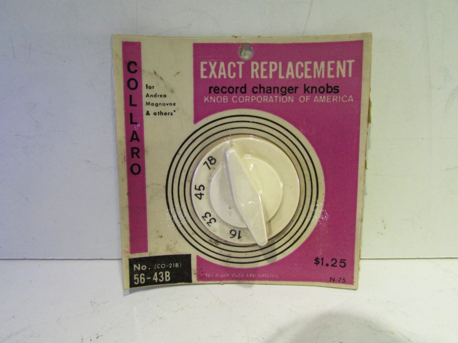 NOS Vintage Collaro Knob Phonograph Speed Control 56-43B Magnavox Conquest Arvin NOS Vintage Collaro Knob Phonograph Speed Control 56-43B Magnavox Conquest Arvin