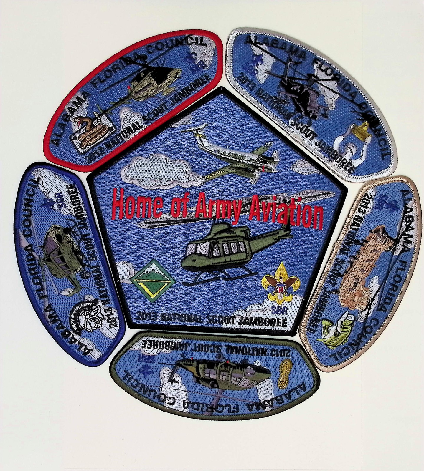 2013 Jamboree Alabama Florida Council Set of 6 Patch