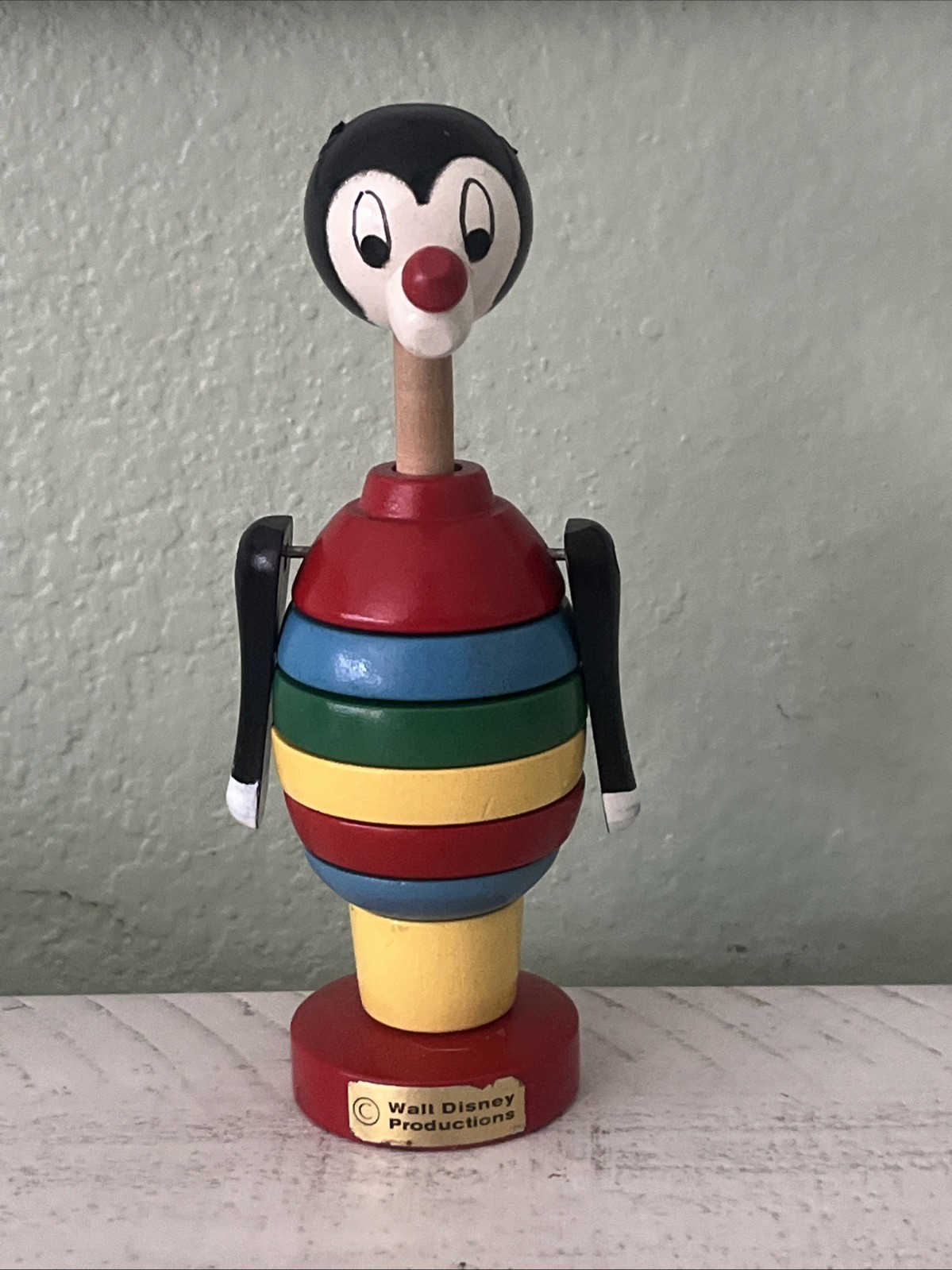 VINTAGE BRIO 1960\'S WALT DISNEY\'S MICKEY MOUSE STACKING WOODEN Toy Incomplete