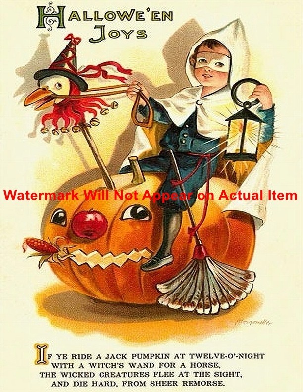 Vintage Halloween Halloween Joys Poster Print Photograph Print 8.5x11\ Vintage Halloween Halloween Joys Poster Print Photograph Print 8.5x11\
