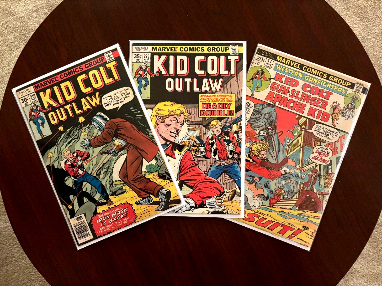 Kid Colt #219 #225 & Western Gunfighters #17 (Marvel 1970s) Bronze Age Stan Lee