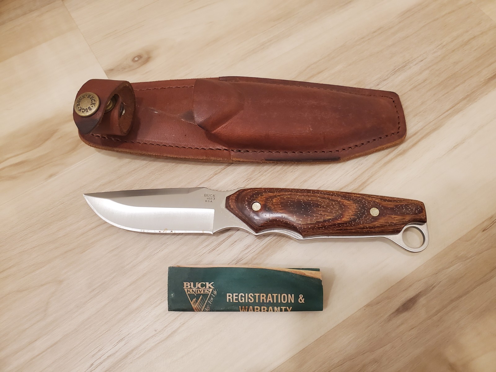 Vintage Buck Knives Model # 403 Knife with Leather Sheath - *READ*
