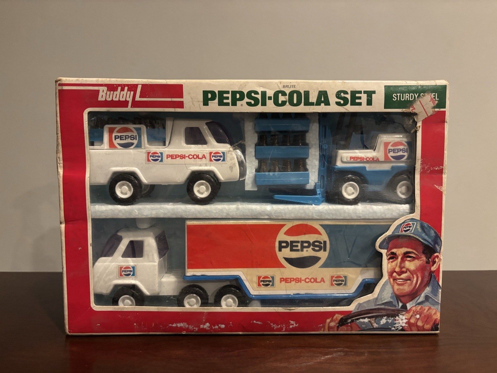 Vintage Buddy L Corp Sturdy Steel Pepsi-Cola Set Trucks Forklift Semi ~ New NOS Vintage Buddy L Corp Sturdy Steel Pepsi-Cola Set Trucks Forklift Semi ~ New NOS