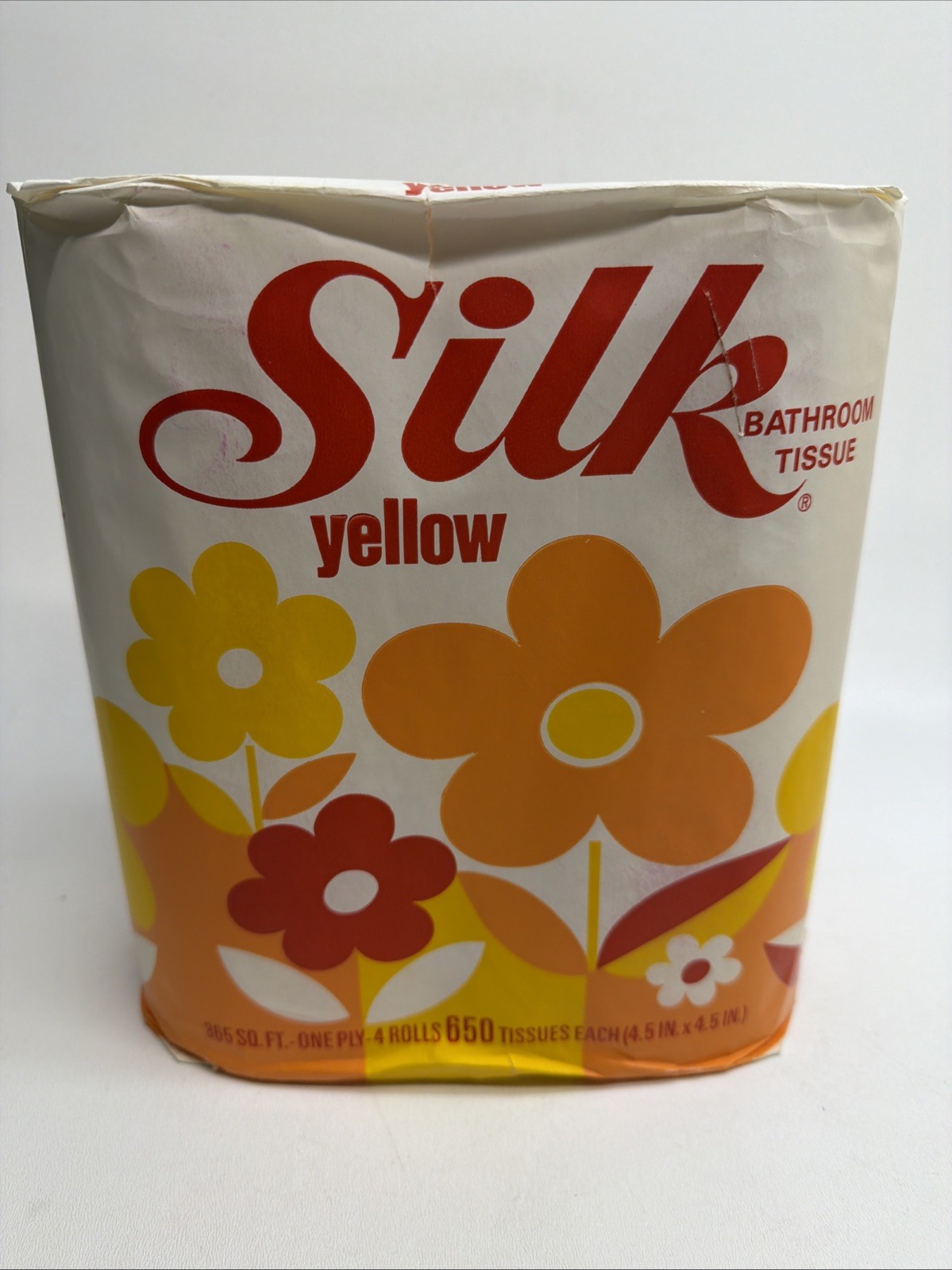 SILK  Tissue Paper, 1970s New Old Stock 4 Roll Toilet Paper VINTAGE 🔥 Yellow