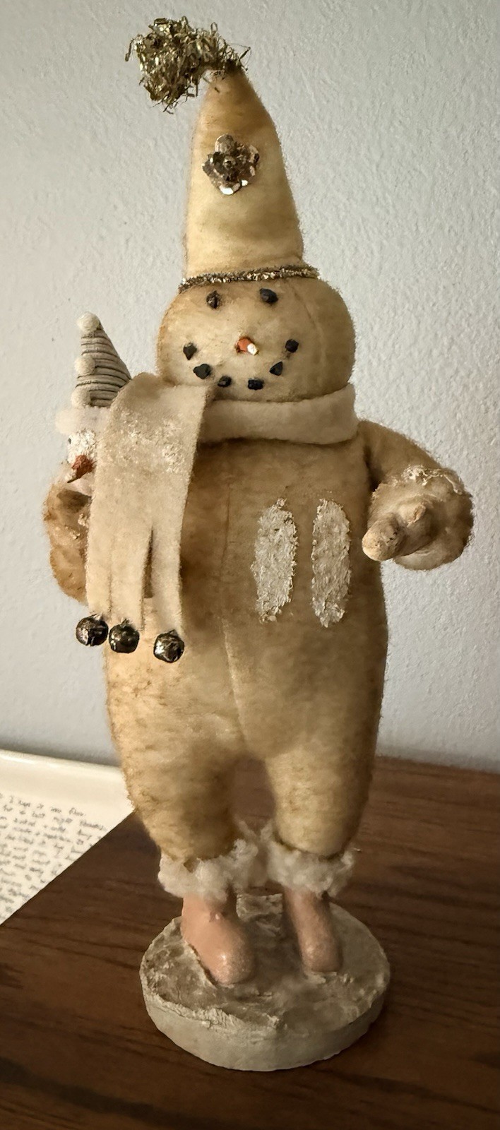 Primitive Cloth Snowman w/Snowman Head Christmas Folk Art 11.75” Tall Primitive Cloth Snowman w/Snowman Head Christmas Folk Art 11.75” Tall