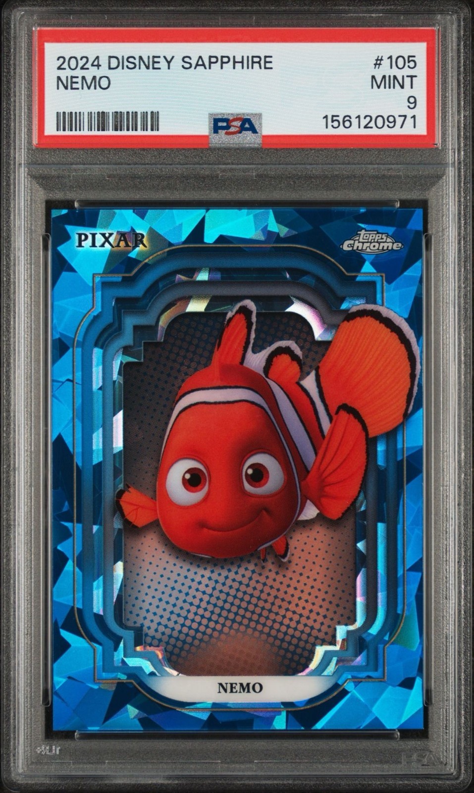 Nemo 2024 Disney Sapphire Topps Chrome Pixar #105 PSA 9