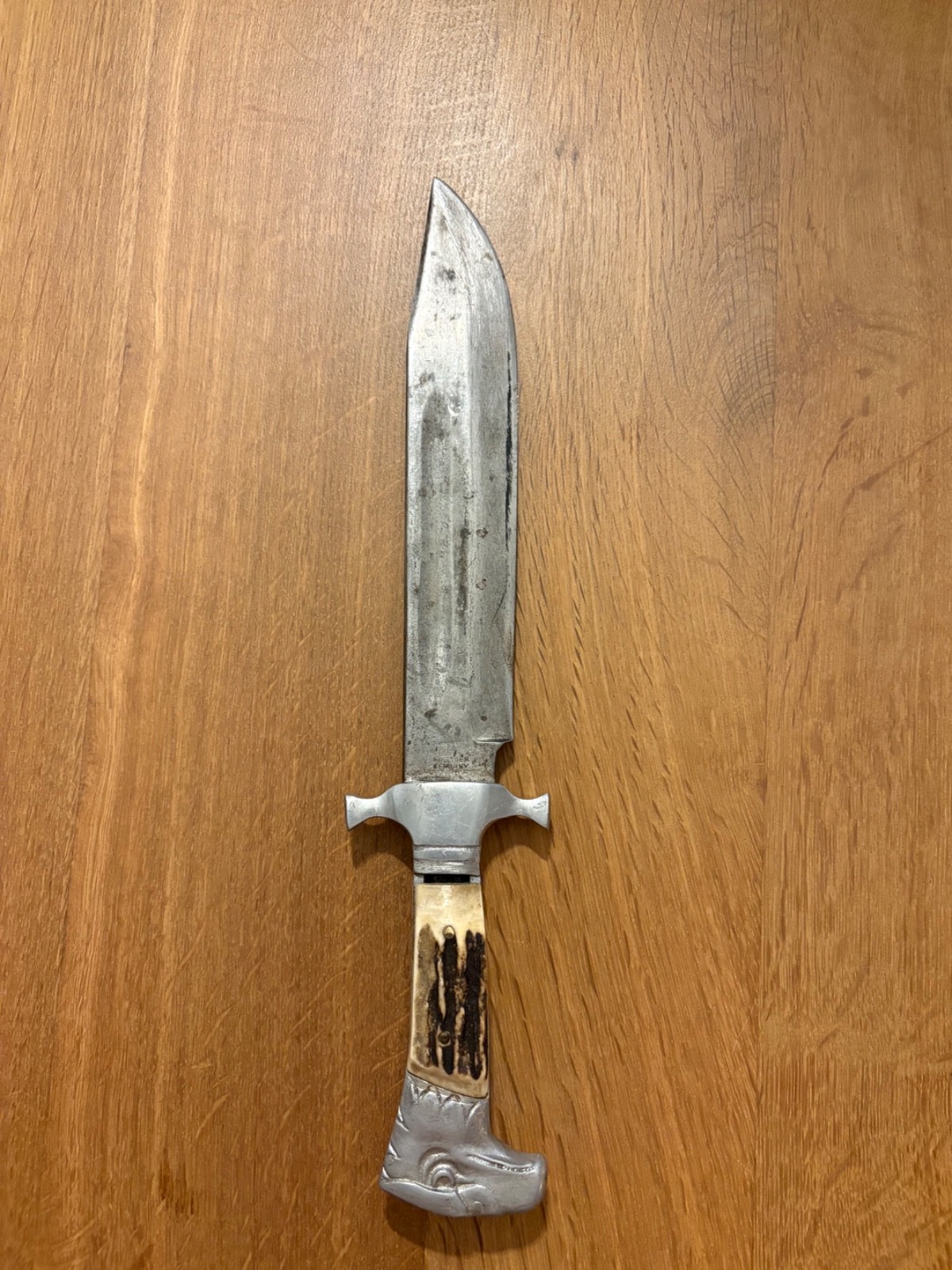 Vintage Mid-Century ROMO Solingen Germany Stag Handle Bowie Knife