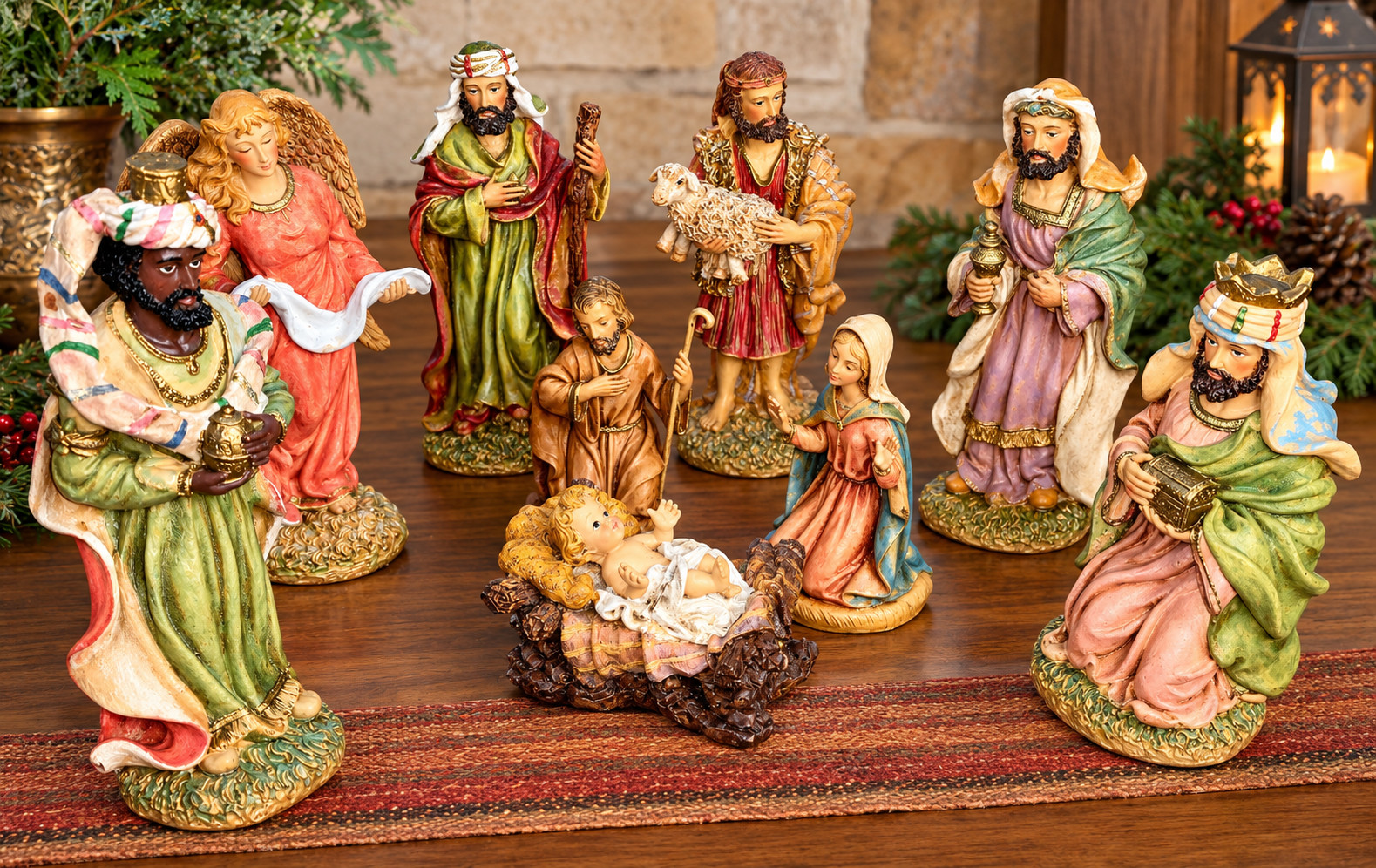 Vintage Nativity Set: 1983 Fontanini Mary Joseph Pair with 1990s K's Collection Vintage Nativity Set: 1983 Fontanini Mary Joseph Pair with 1990s K's Collection