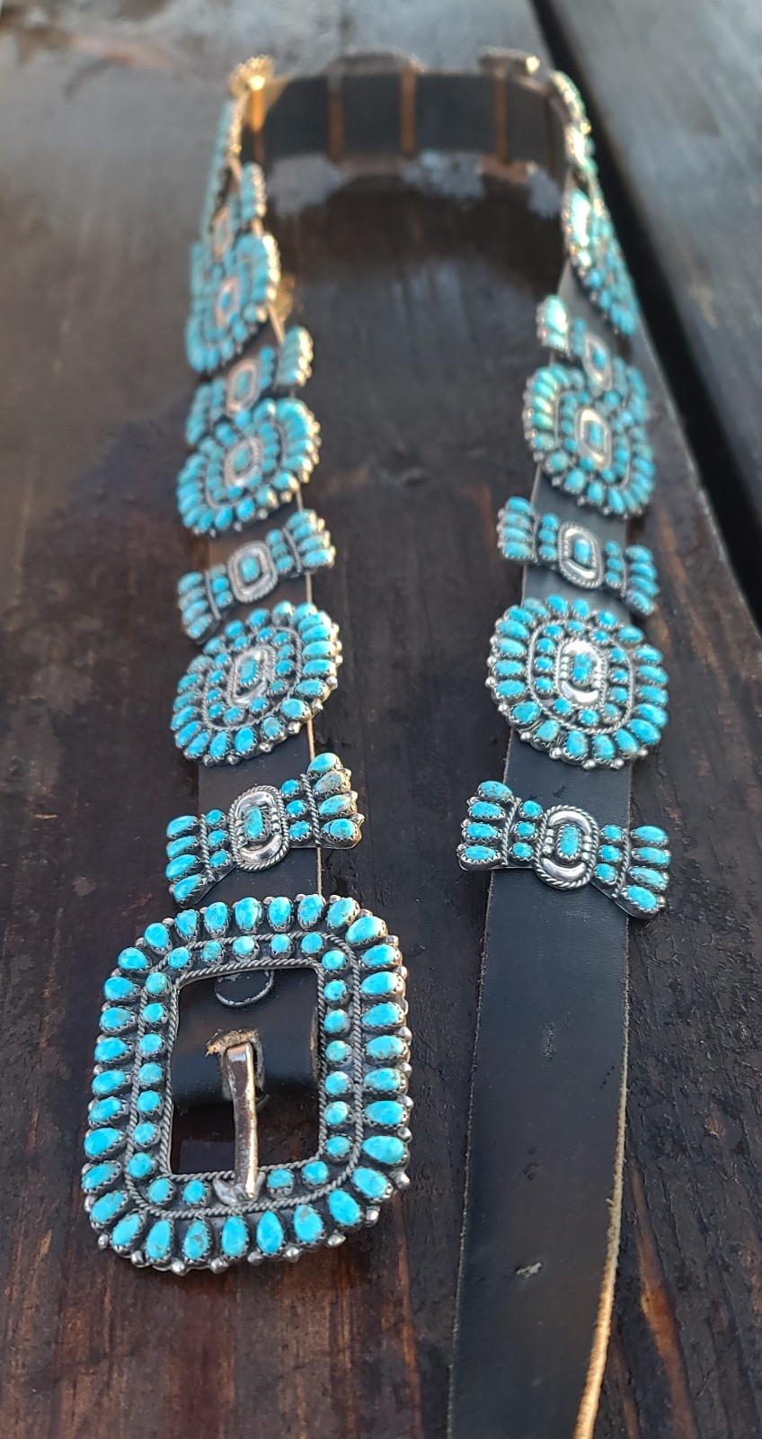 Vintage Victor Moses Begay Navajo Turquoise Concho Belt Vintage Victor Moses Begay Navajo Turquoise Concho Belt