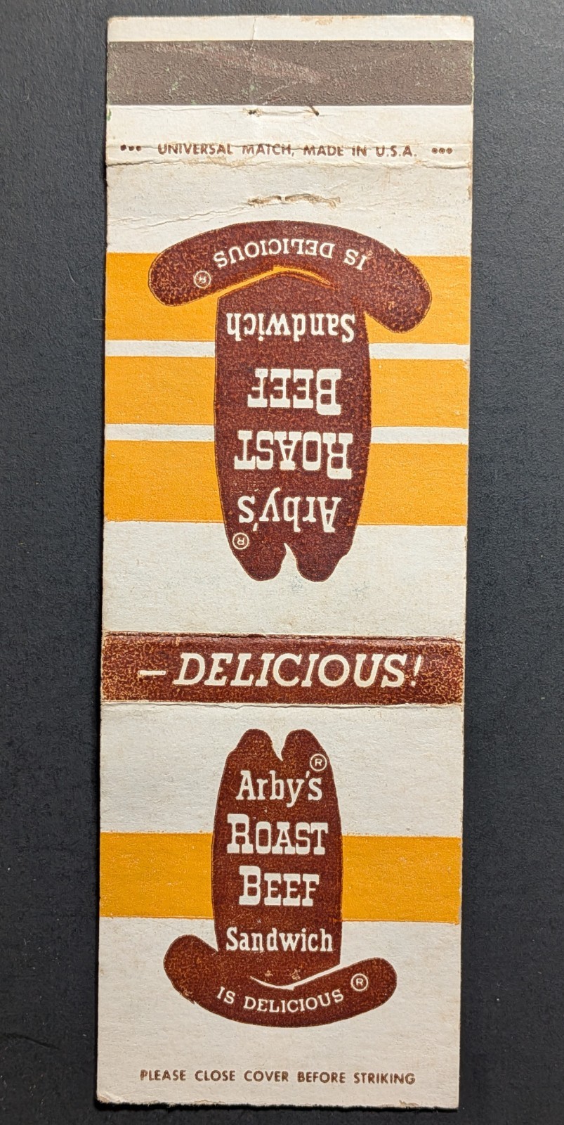 Vintage Arby\'s Roast Beef Matchbook Cover Vintage Arby\'s Roast Beef Matchbook Cover
