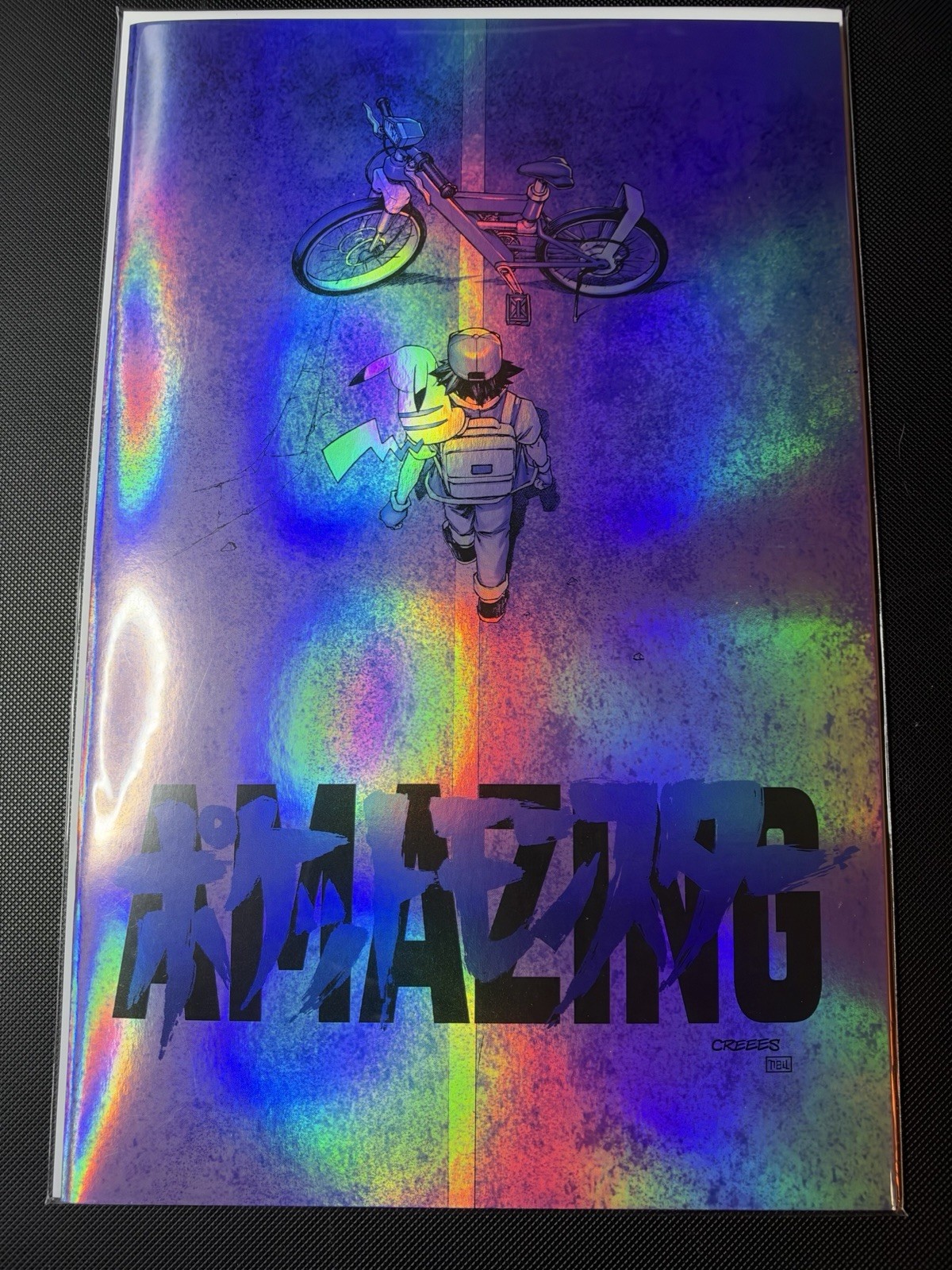 Fame Satoshi Tajiri Creees Lee Pokemon Akira Homage Purple Foil NYCC 19/20 COA