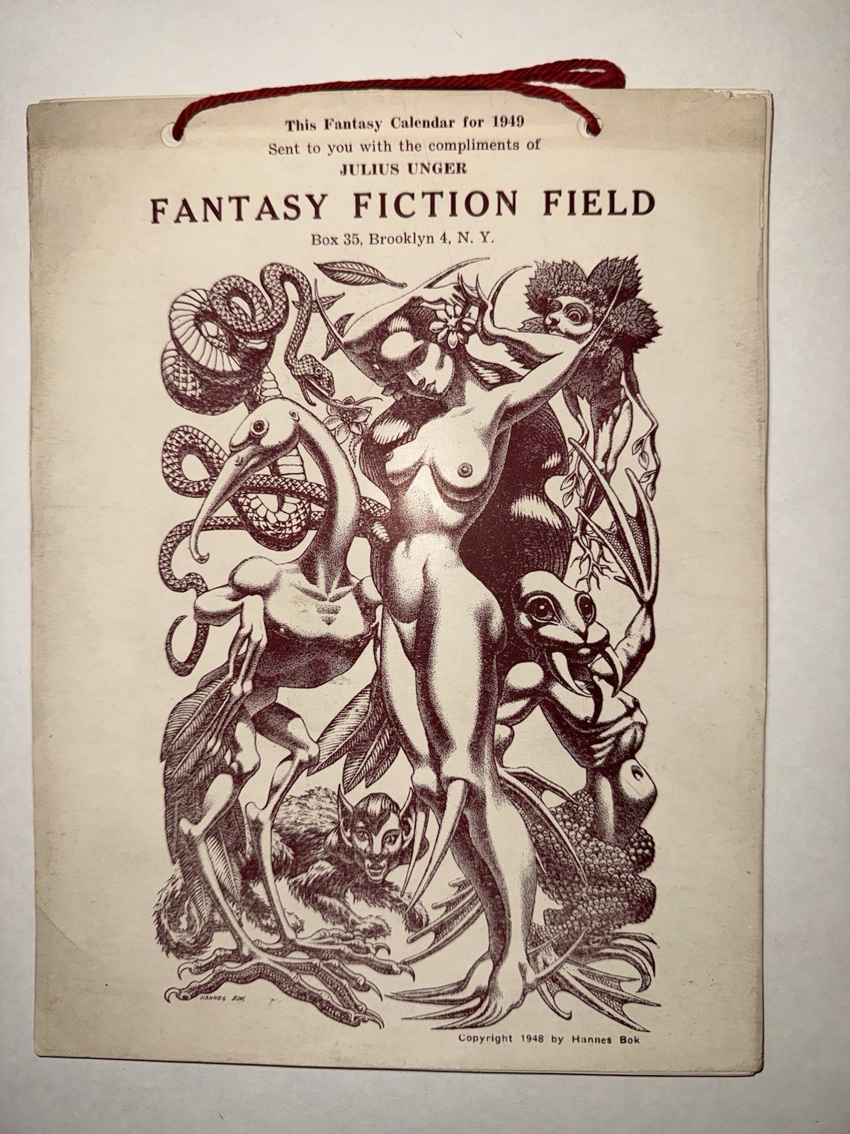 Julius Unger 1949 Fantasy Art Calendar Gnome Press New York