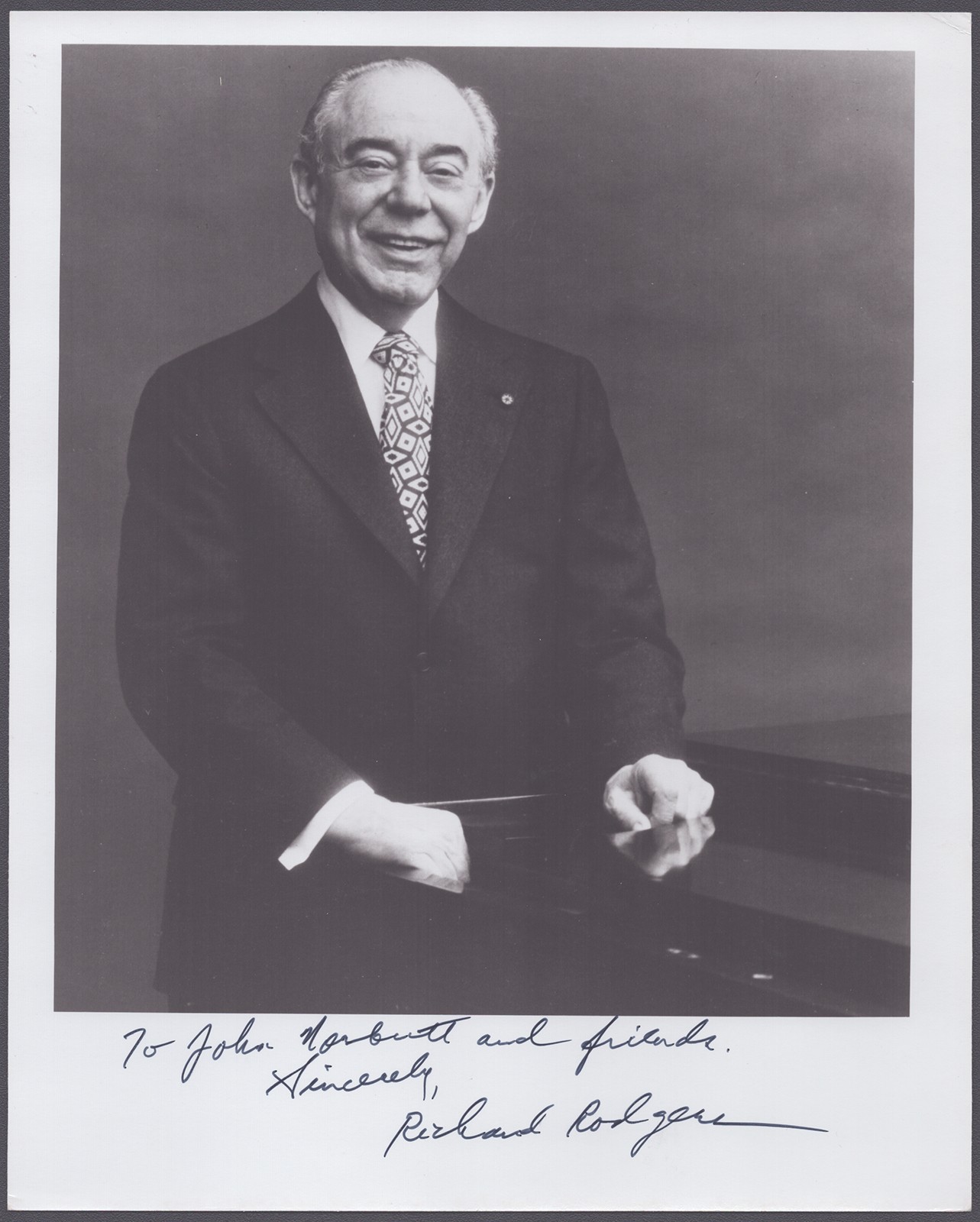 RICHARD RODGERS - AUTOGRAPHED INSCRIBED PHOTOGRAPH