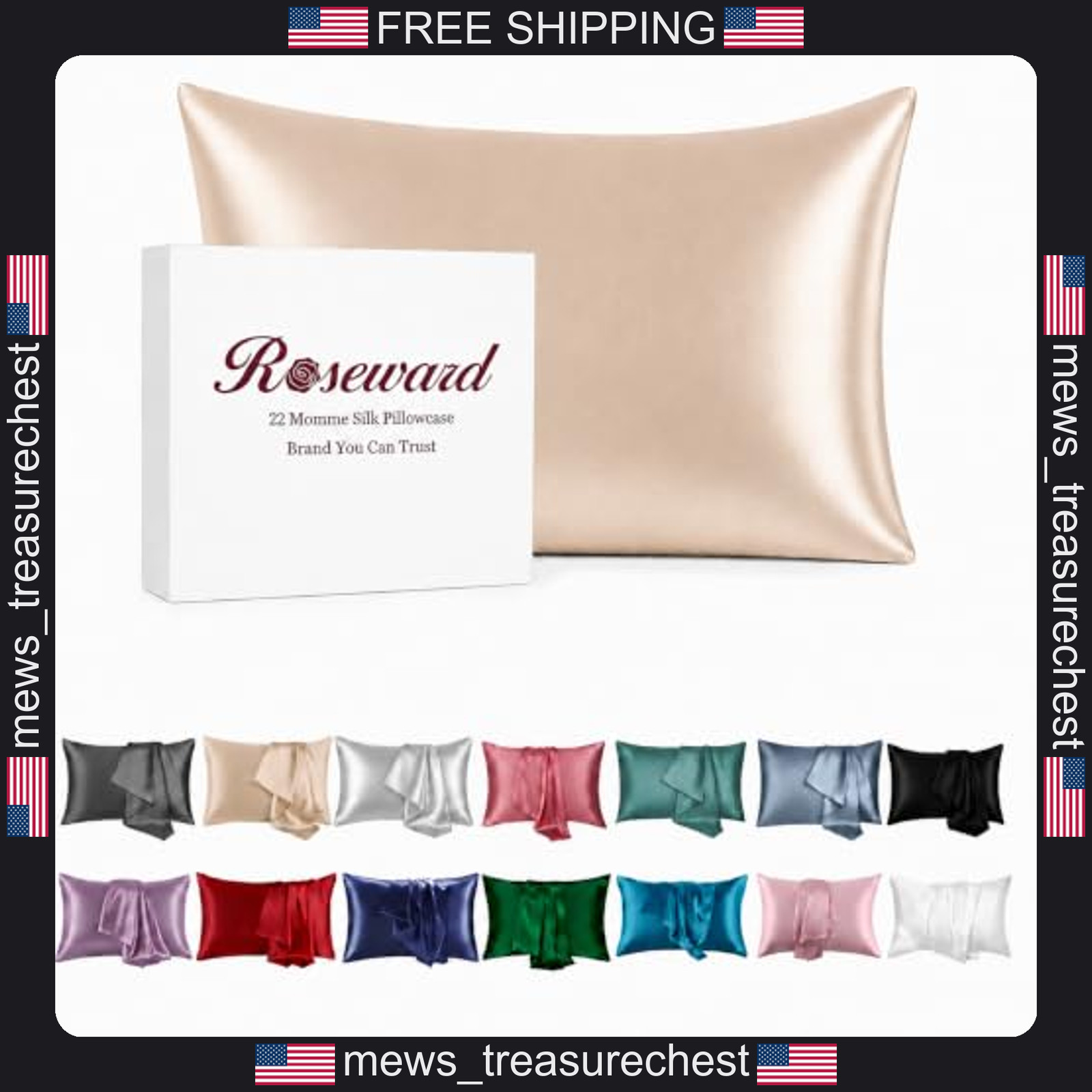 Silk Pillowcase 22 Momme Mulberry with Hidden Zipper 20x26 Beige