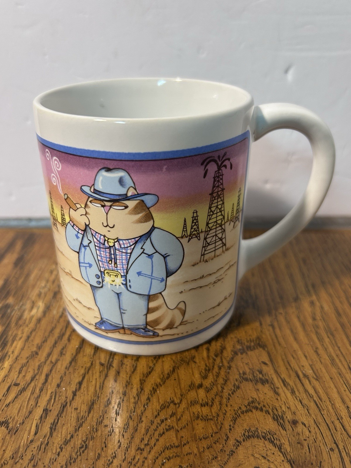 Vtg 1984 Classy Cats Coffee Mug Oil Tycoon Texas Cowboy Applause Wallace Berrie Vtg 1984 Classy Cats Coffee Mug Oil Tycoon Texas Cowboy Applause Wallace Berrie