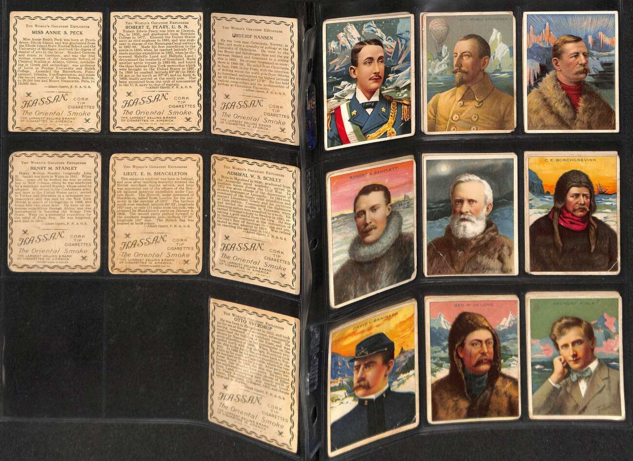 1910 Hassan Worlds Greatest Explorers T118 G/VG avg complete 25 card set E105098