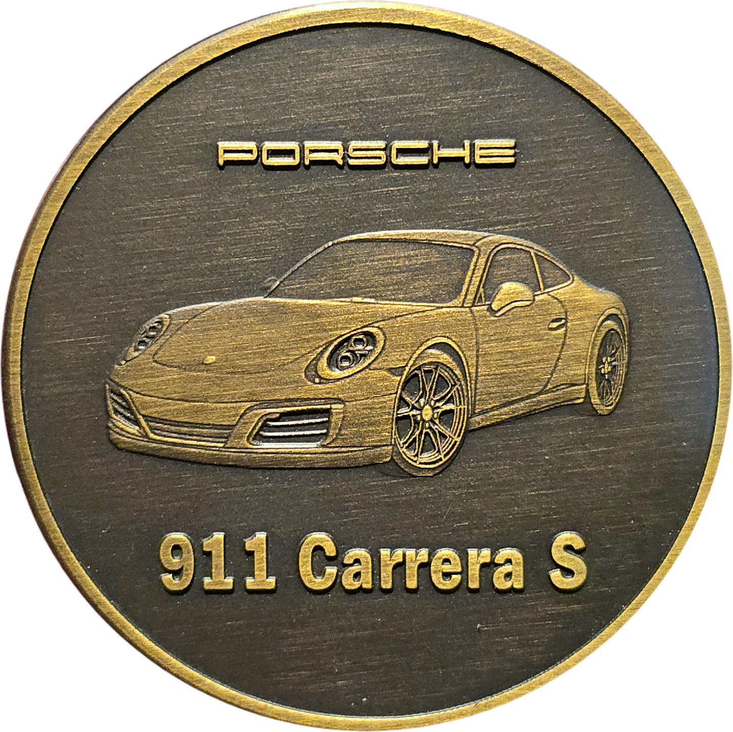 PORSCHE 911 CARRERA S CAR DETAILS 2016 COIN EXCELLENT ORIGINAL RARE TOKEN MEDAL