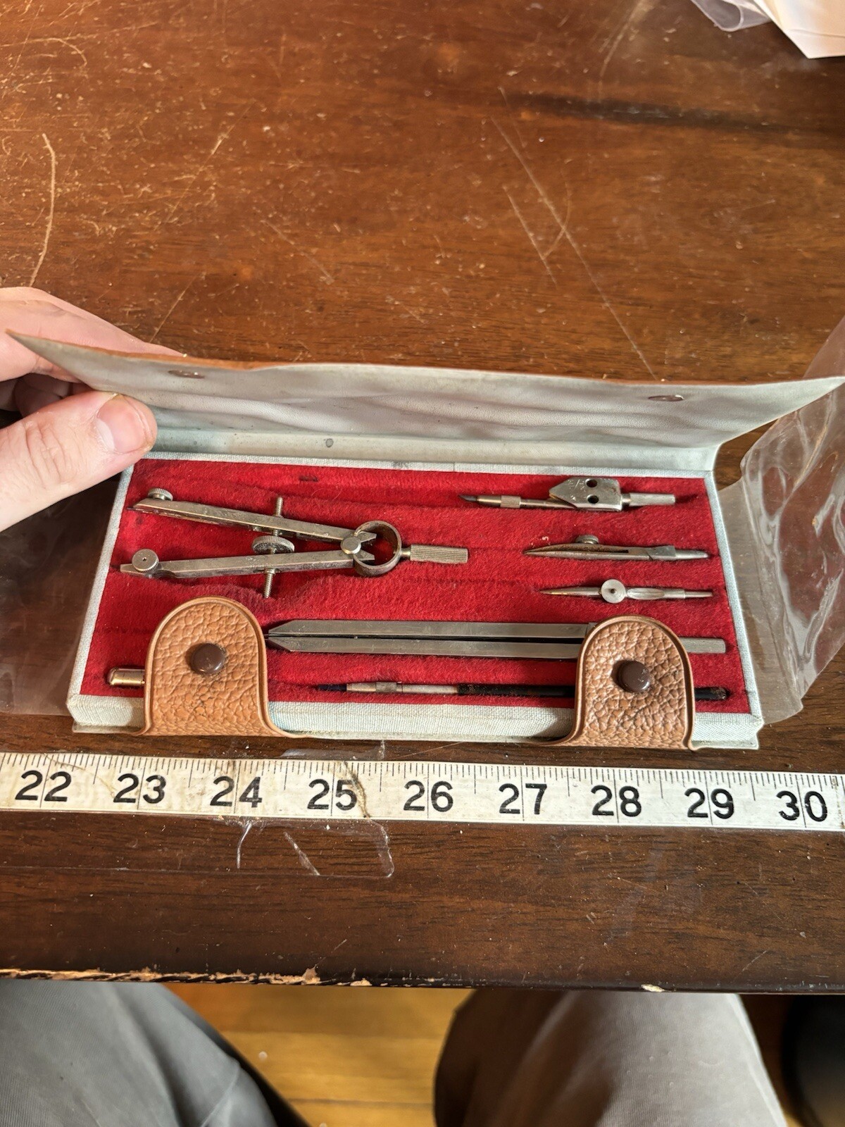 TACRO 2118 VINTAGE METAL DRAFTING TOOL SET CASED TACRO 2118 VINTAGE METAL DRAFTING TOOL SET CASED