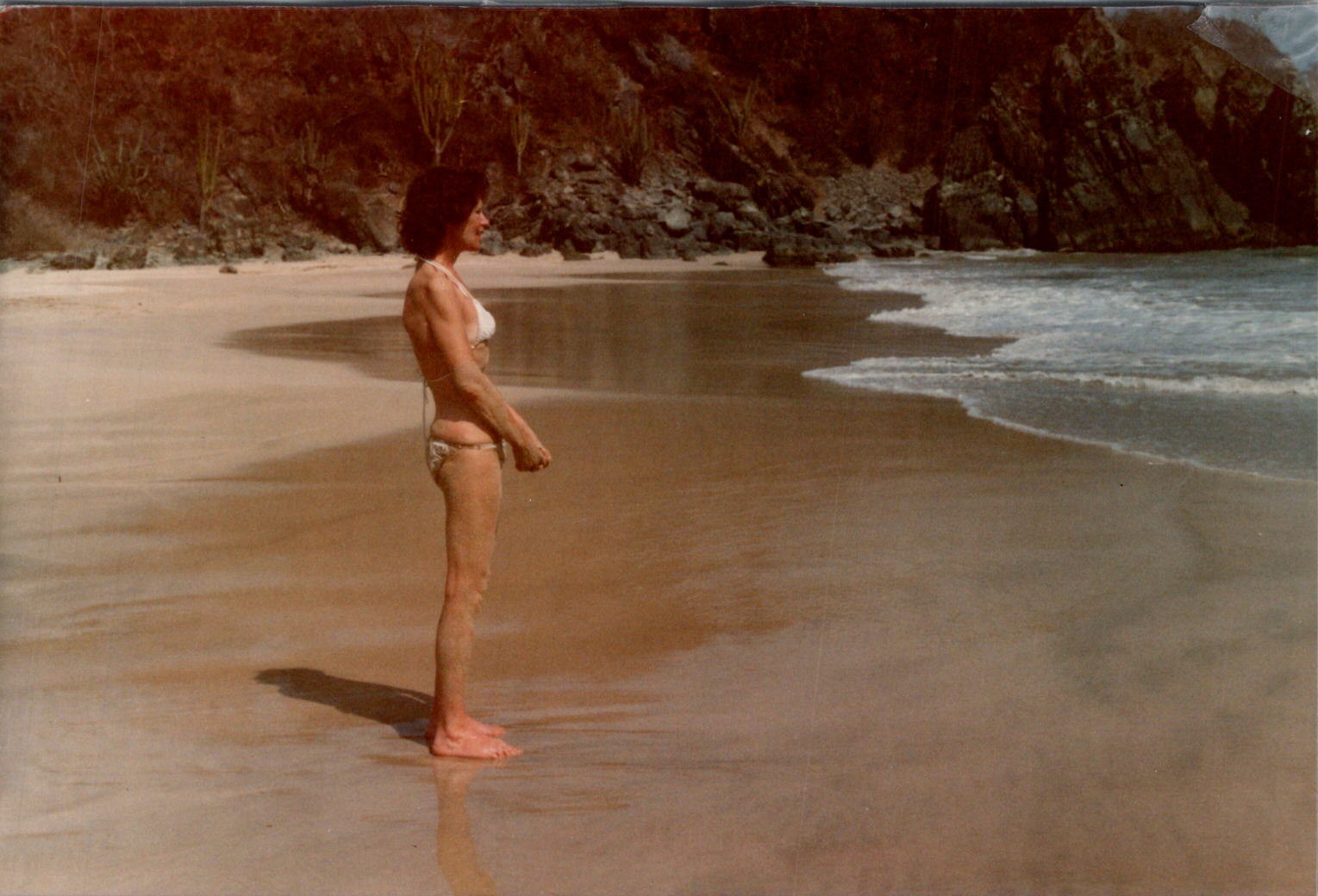 1970s Barefoot Woman Baja Desert Coast Beach Snapshot Photograph 35mm Film 1970s Barefoot Woman Baja Desert Coast Beach Snapshot Photograph 35mm Film
