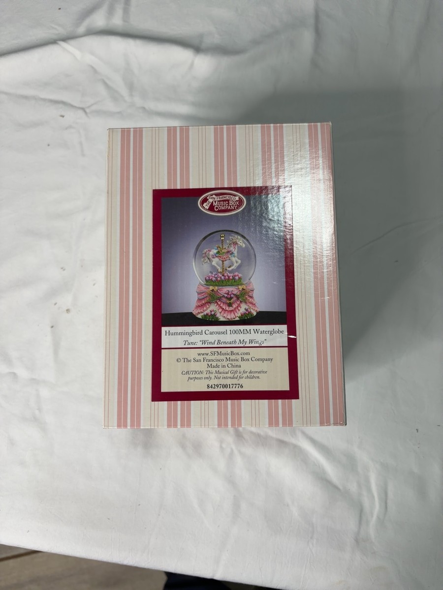 San Francisco Music Box Co. Hummingbird Carousel 100mm Waterglobe